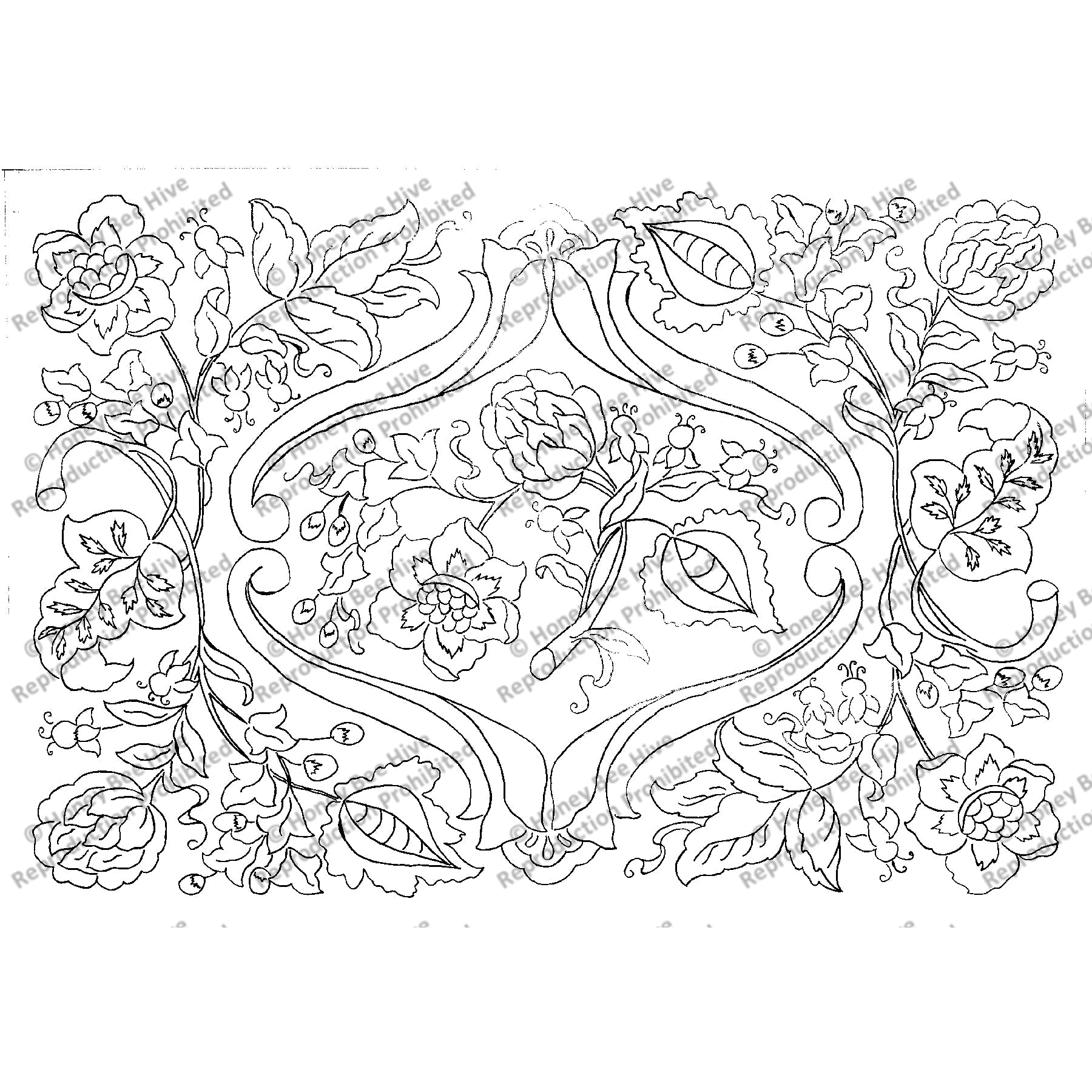 Ingrid, rug hooking pattern