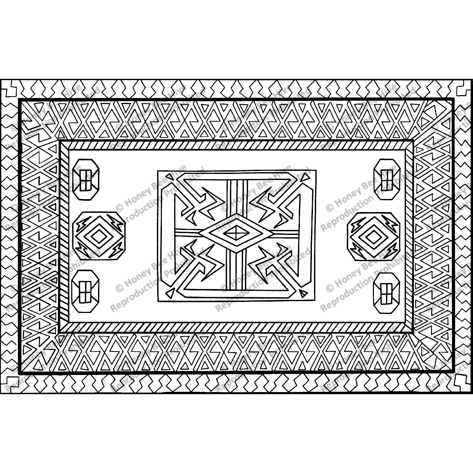 Kuba, rug hooking pattern