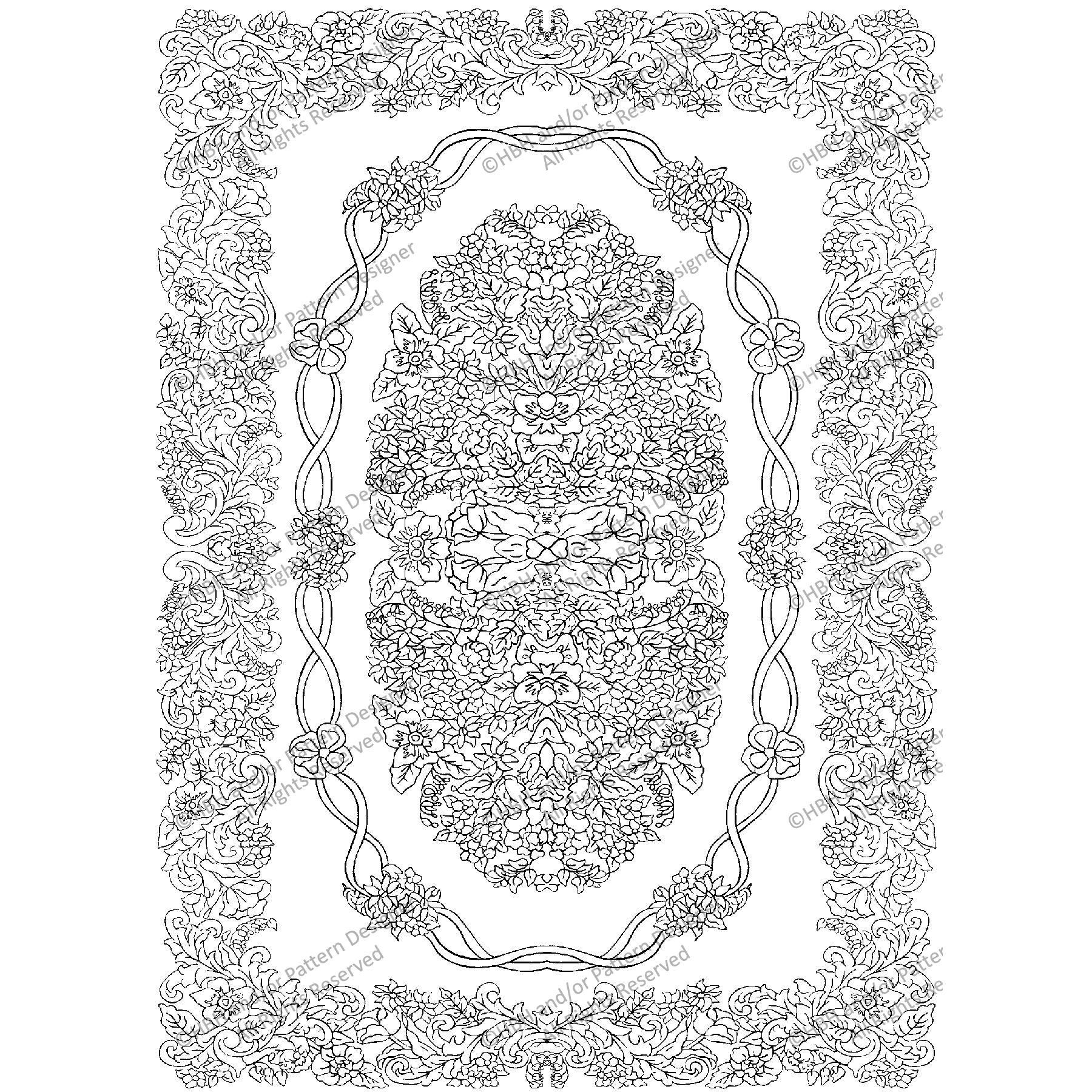 Revival, rug hooking pattern