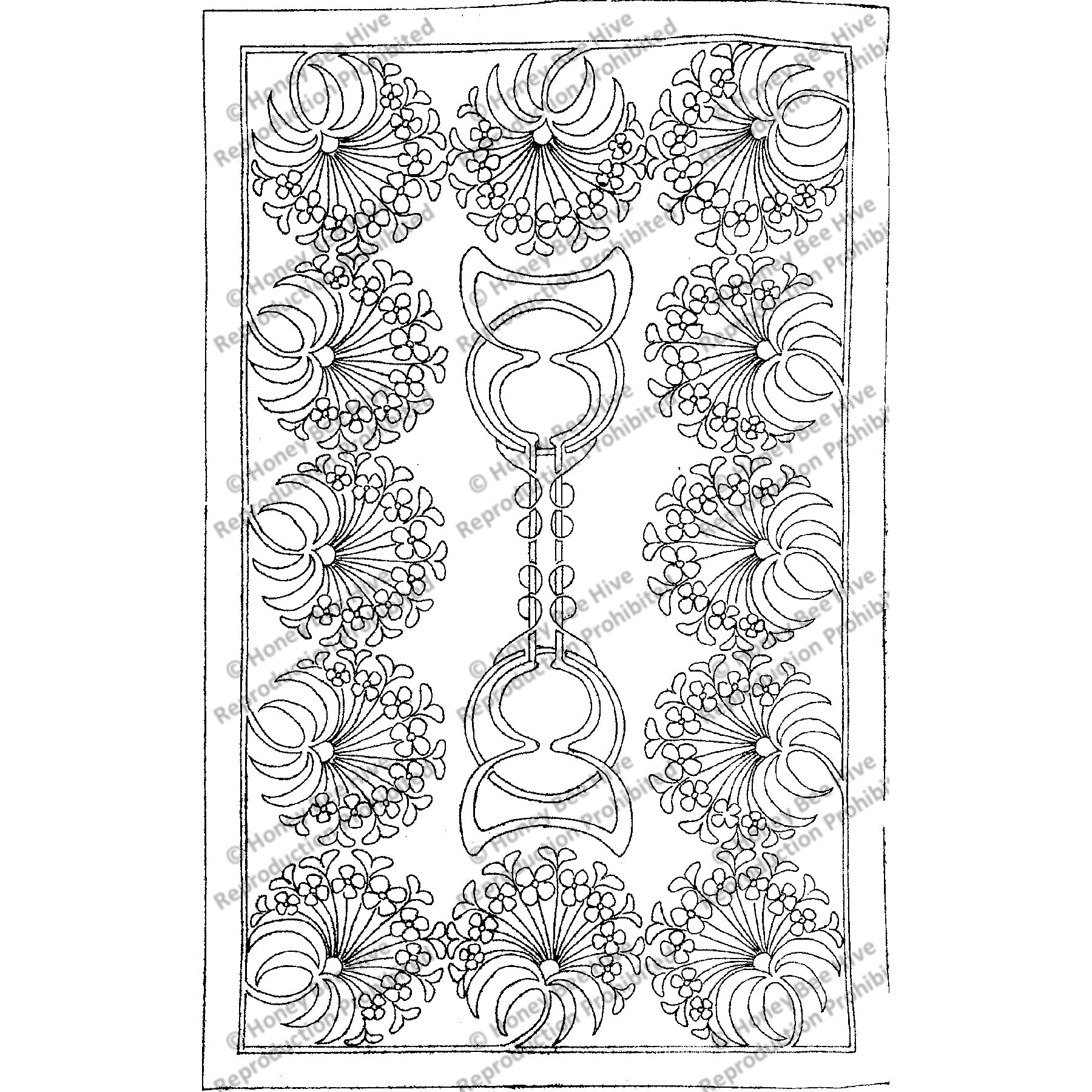 Art Nouveau a La Mucha, rug hooking pattern