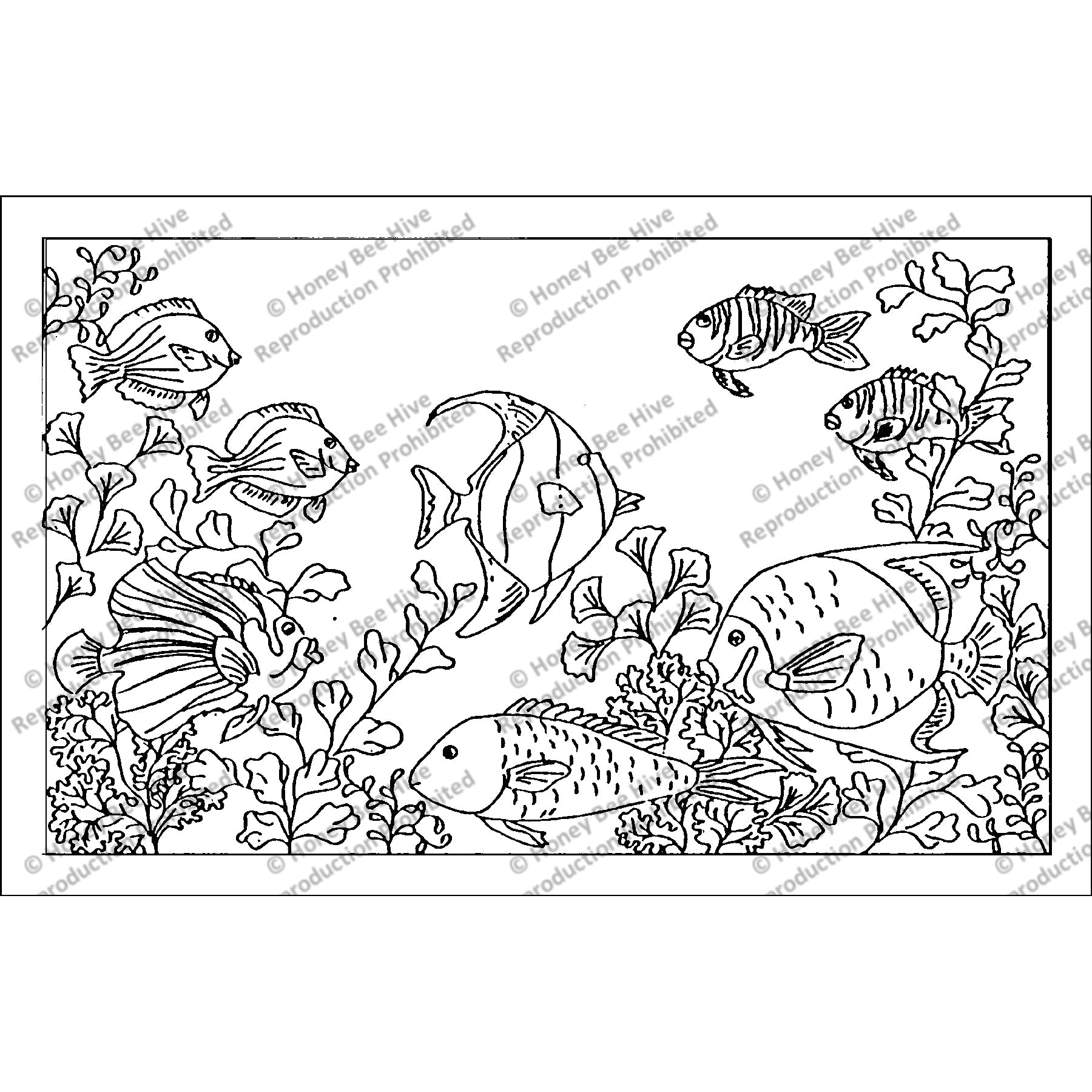 Coral Reef, rug hooking pattern