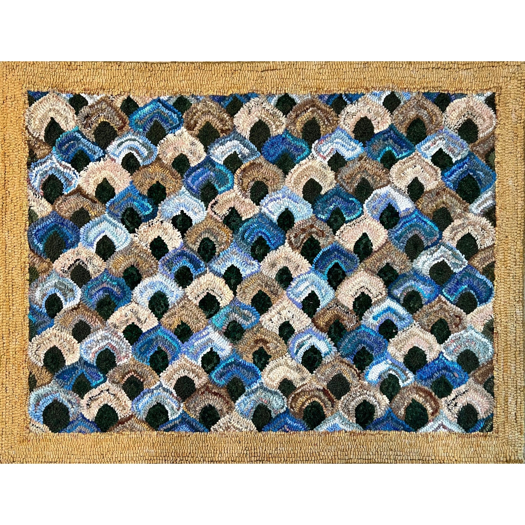 Flame Stitches, rug hooked by Debbie Carriero