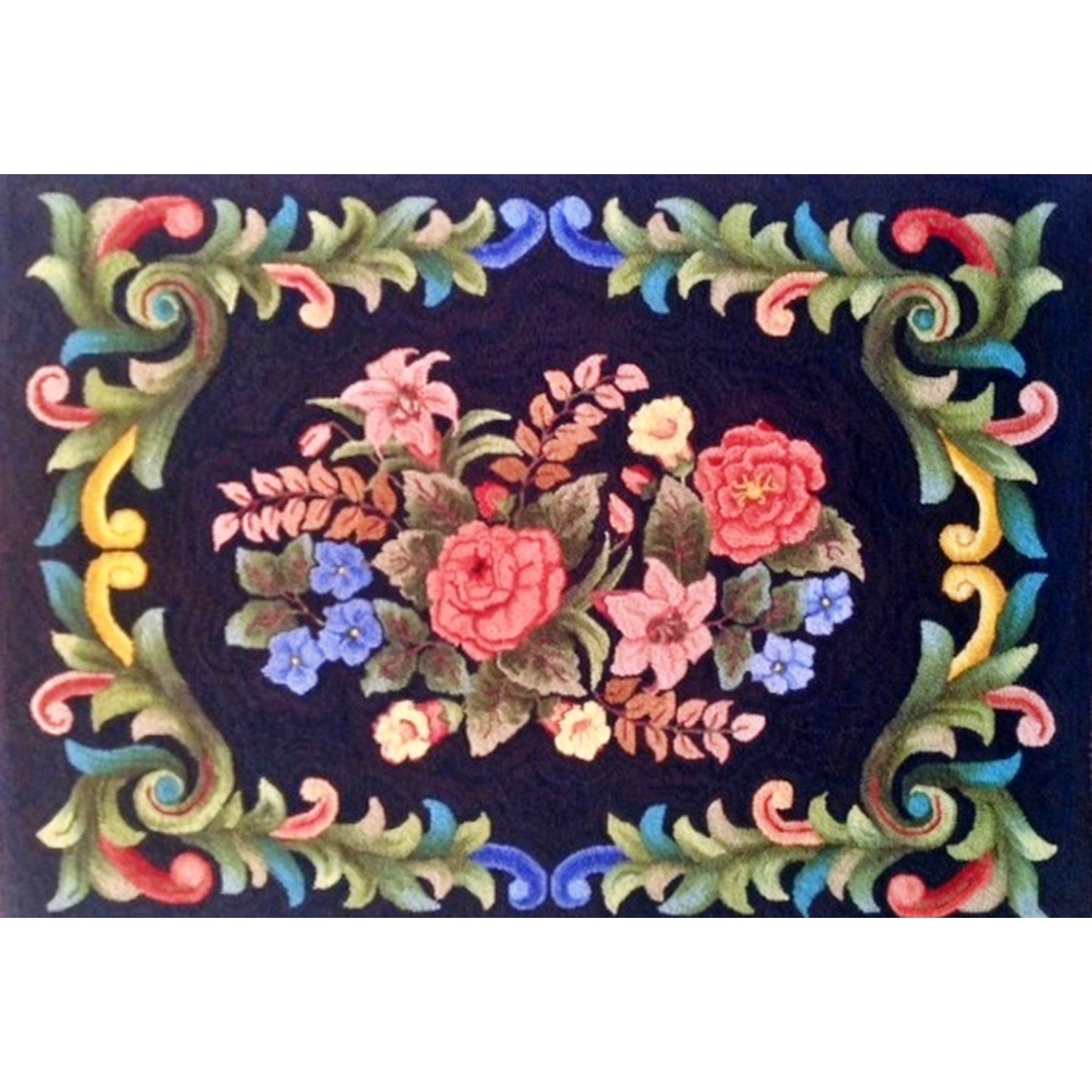 Palace Scroll, rug hooked by Lorraine O'Conner