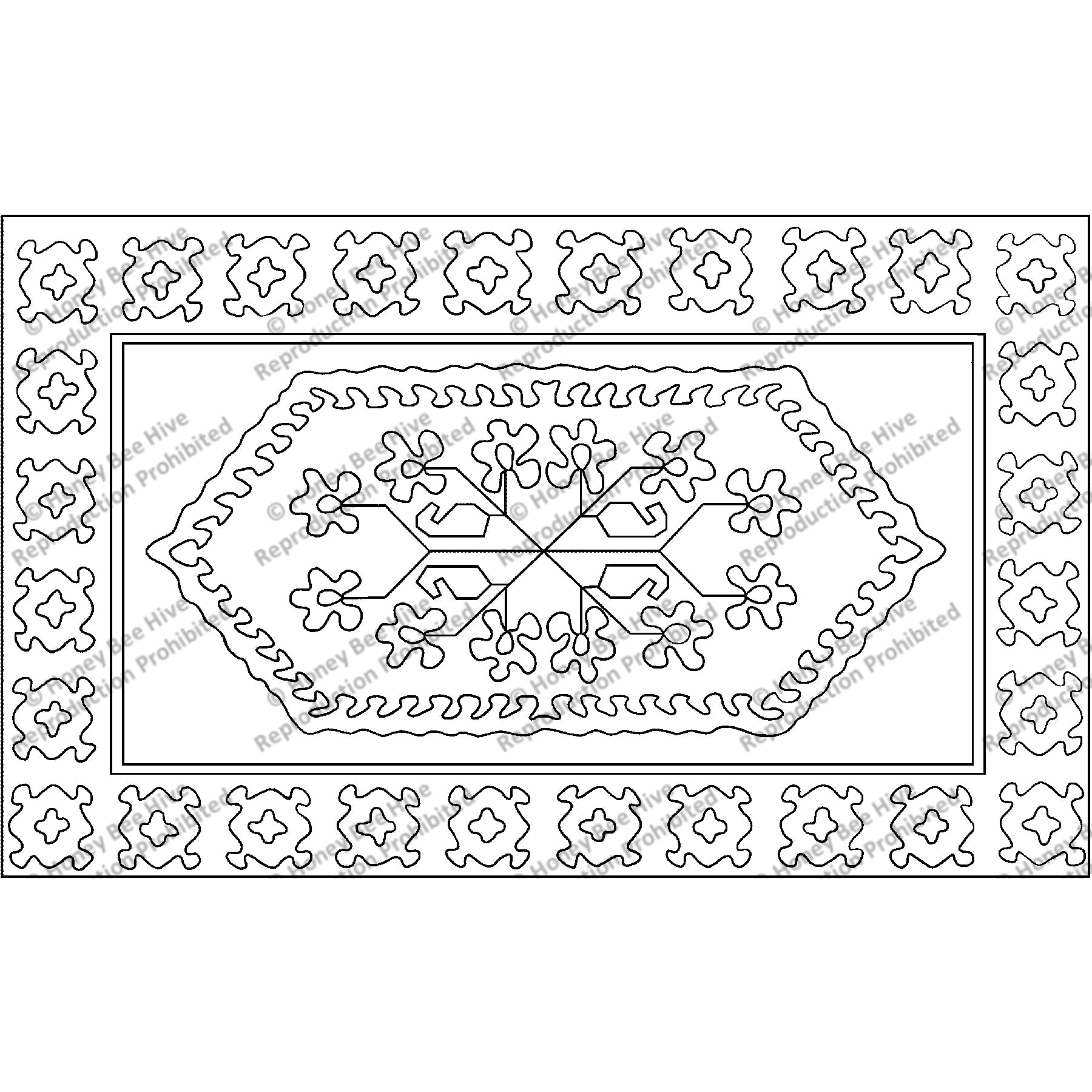 Turkish Medallion, rug hooking pattern