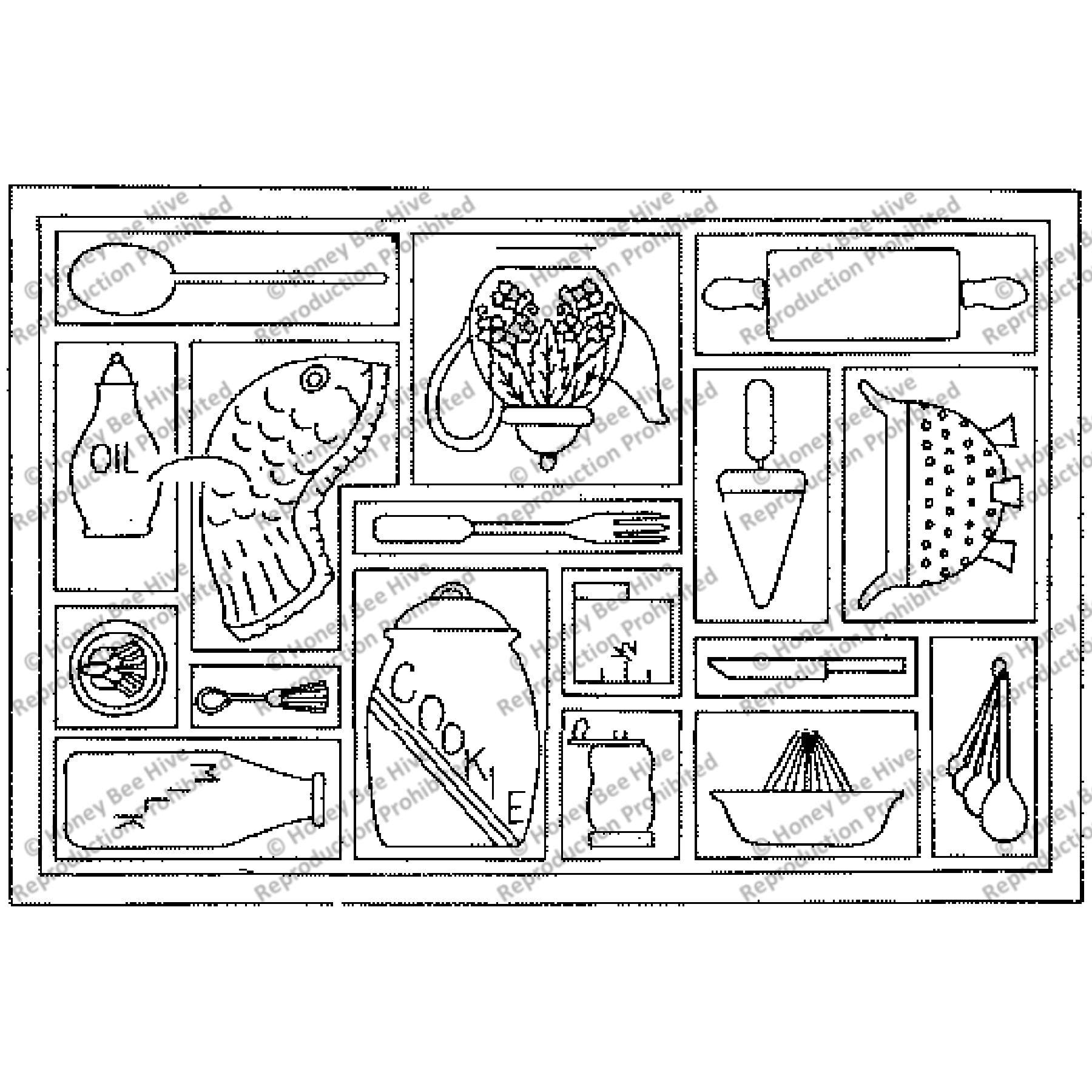 Kitchen Magic, rug hooking pattern