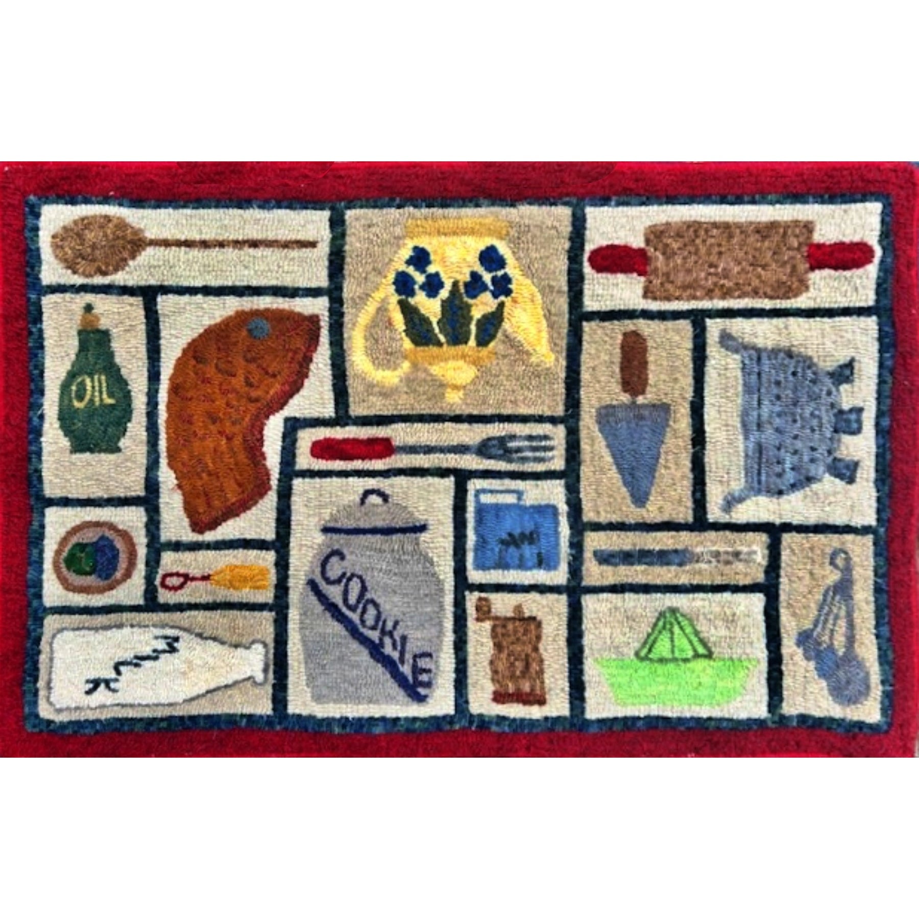 Kitchen Magic, rug hooked by Carolyn Cooke
