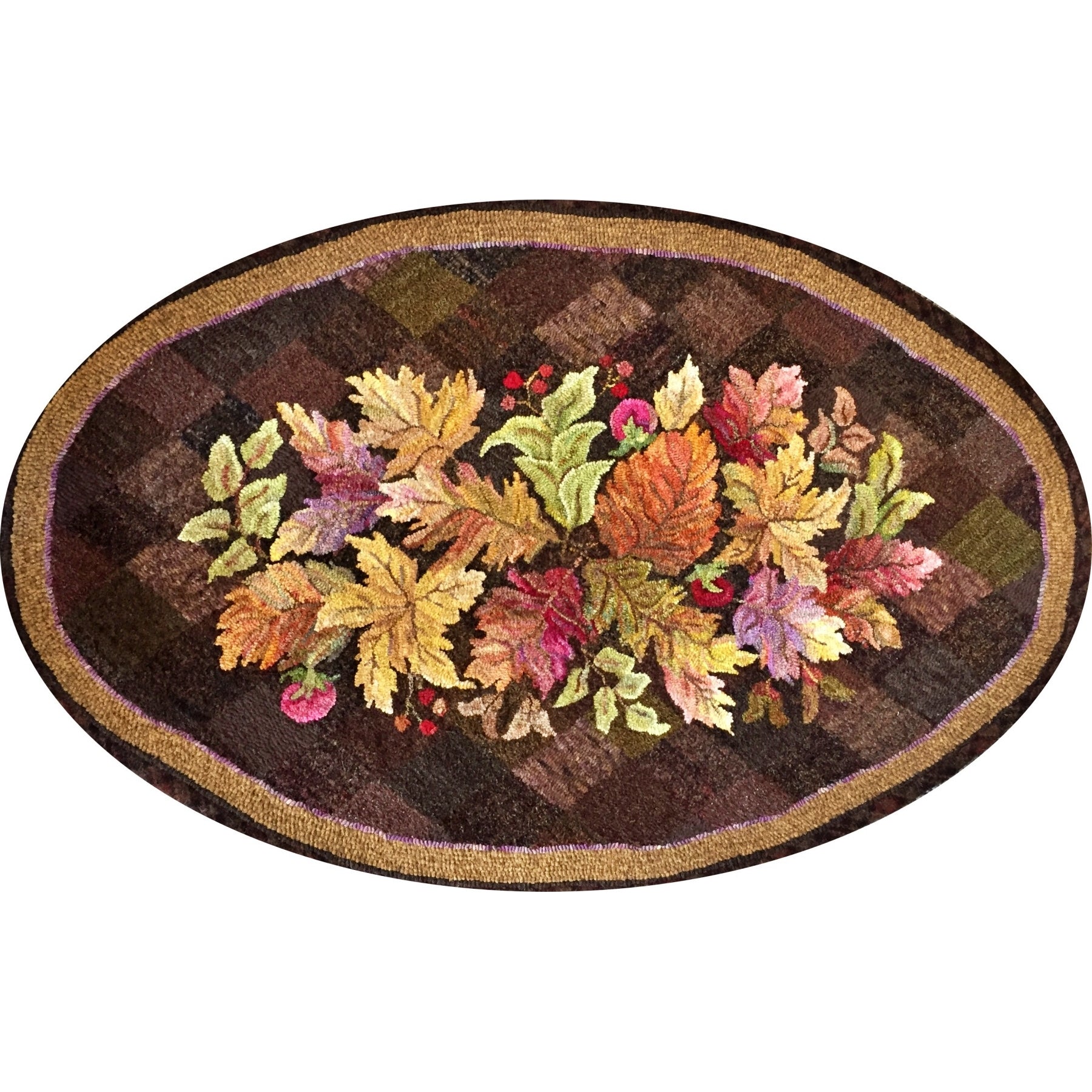November-Oval, rug hooked by Terese DeVrise