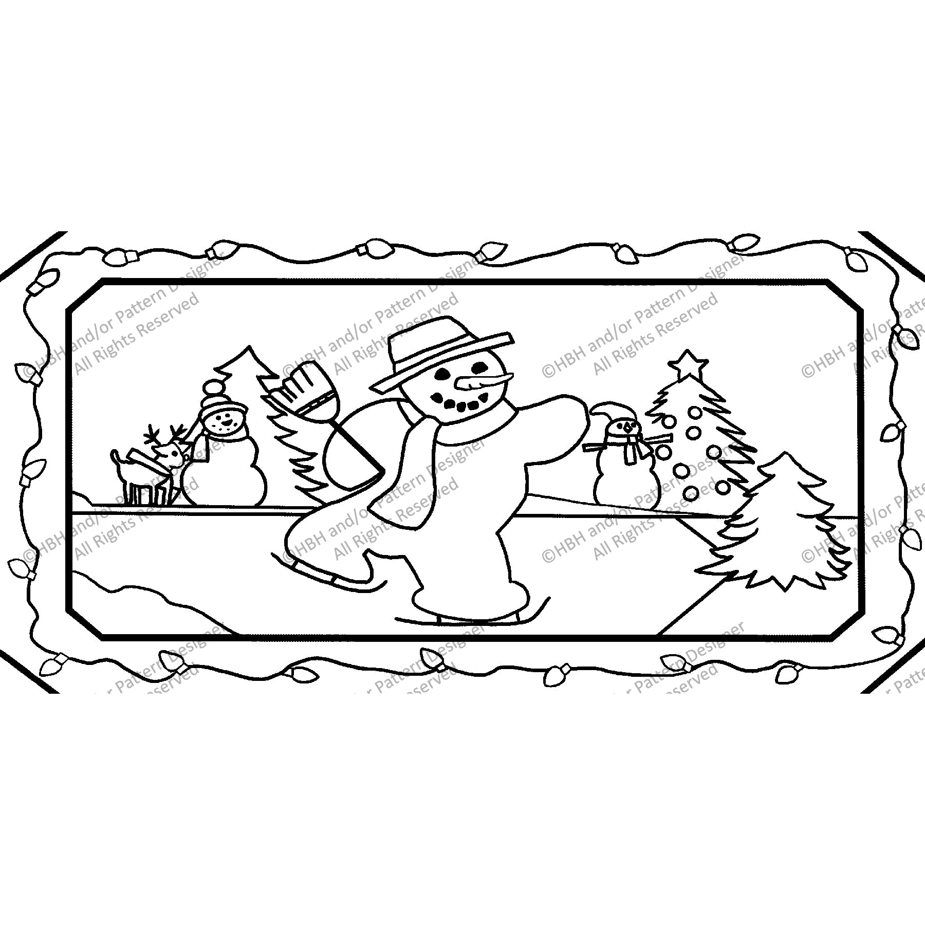 Winter Magic, rug hooking pattern