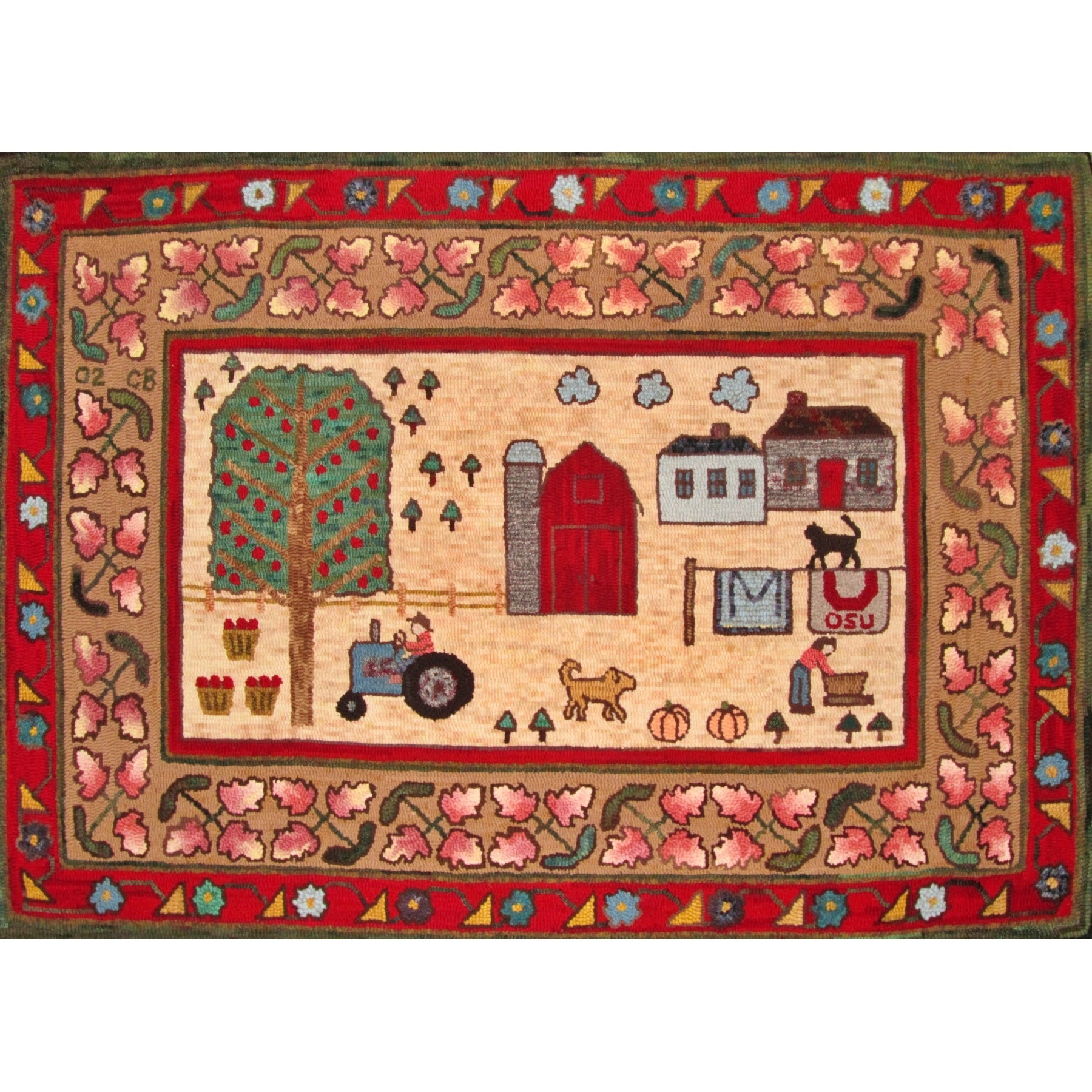 East Meets West Farm, rug hooked by Norm Bradley