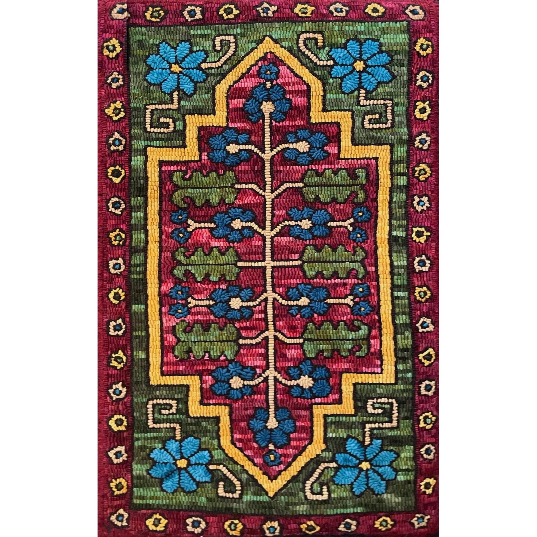 Khotan (Wide Cut) - Small, rug hooked by Ania Knap