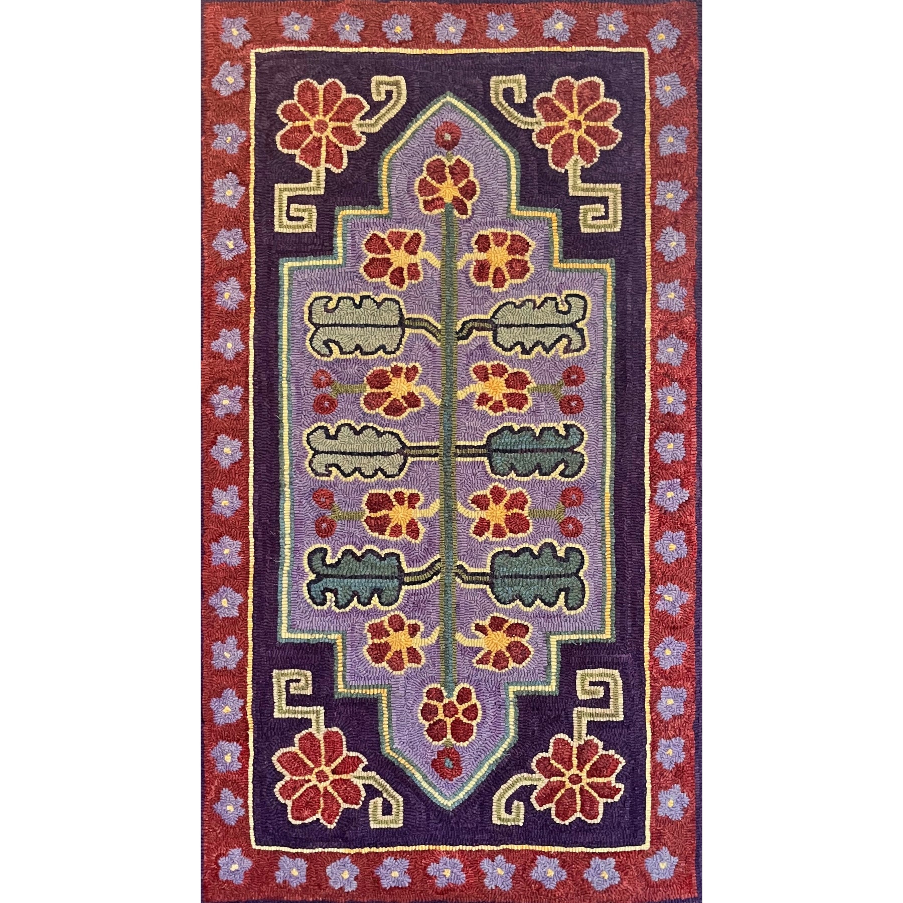 Khotan (Wide Cut) - Small, rug hooked by Marty Liptak