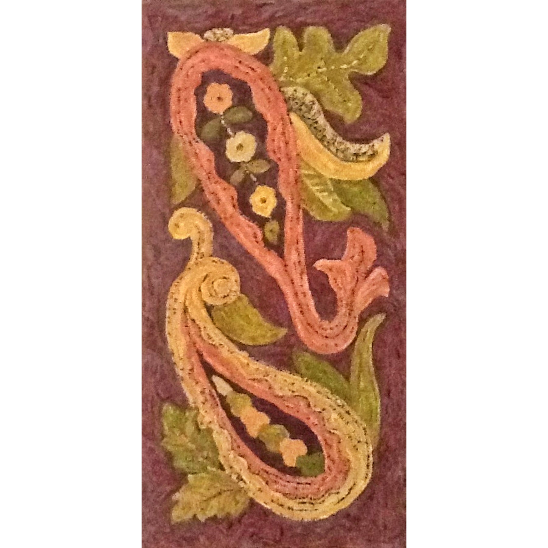 Paisley For Wide Cut, rug hooked by Betty McClintick