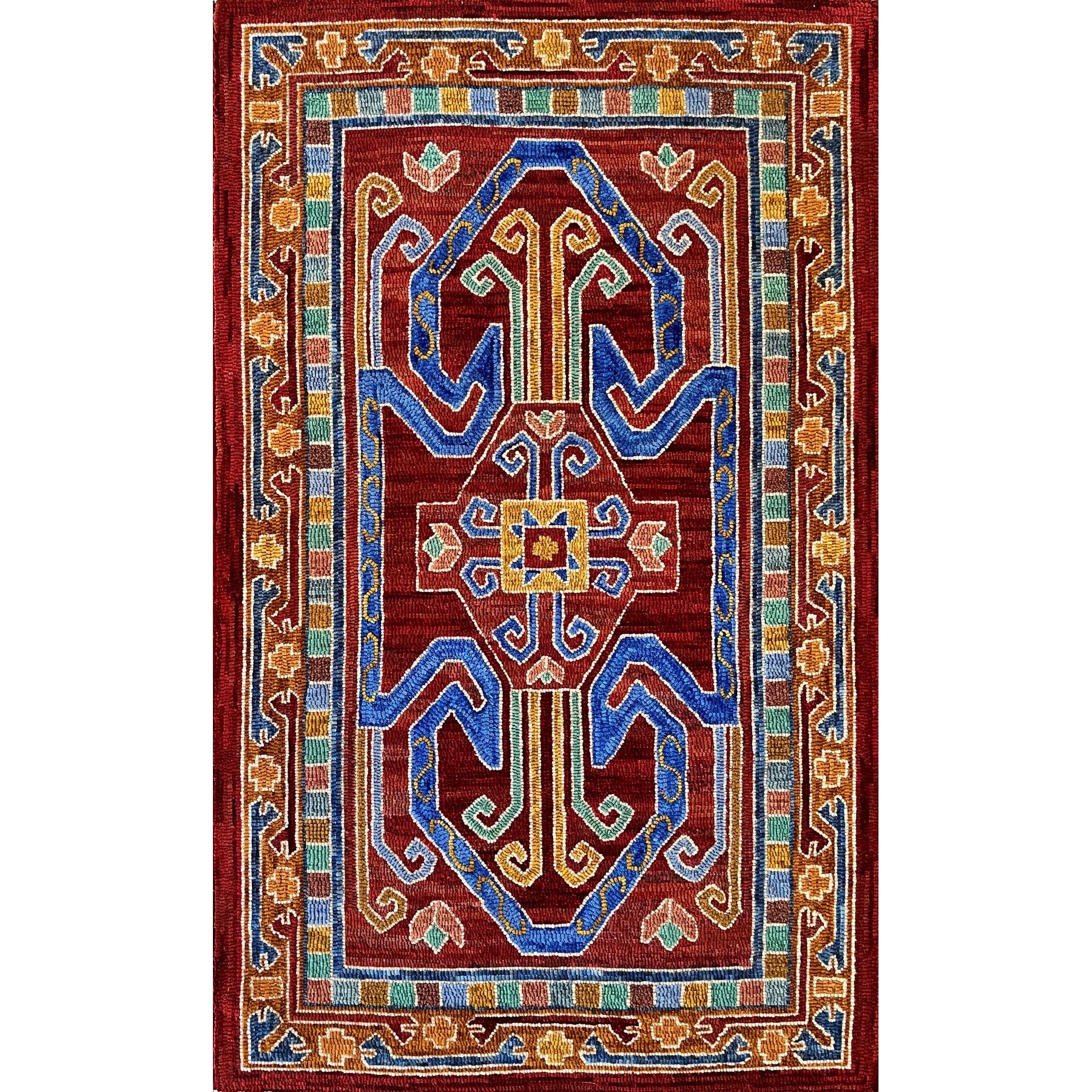 Kilim For Kyle, rug hooked by Martha Lowry