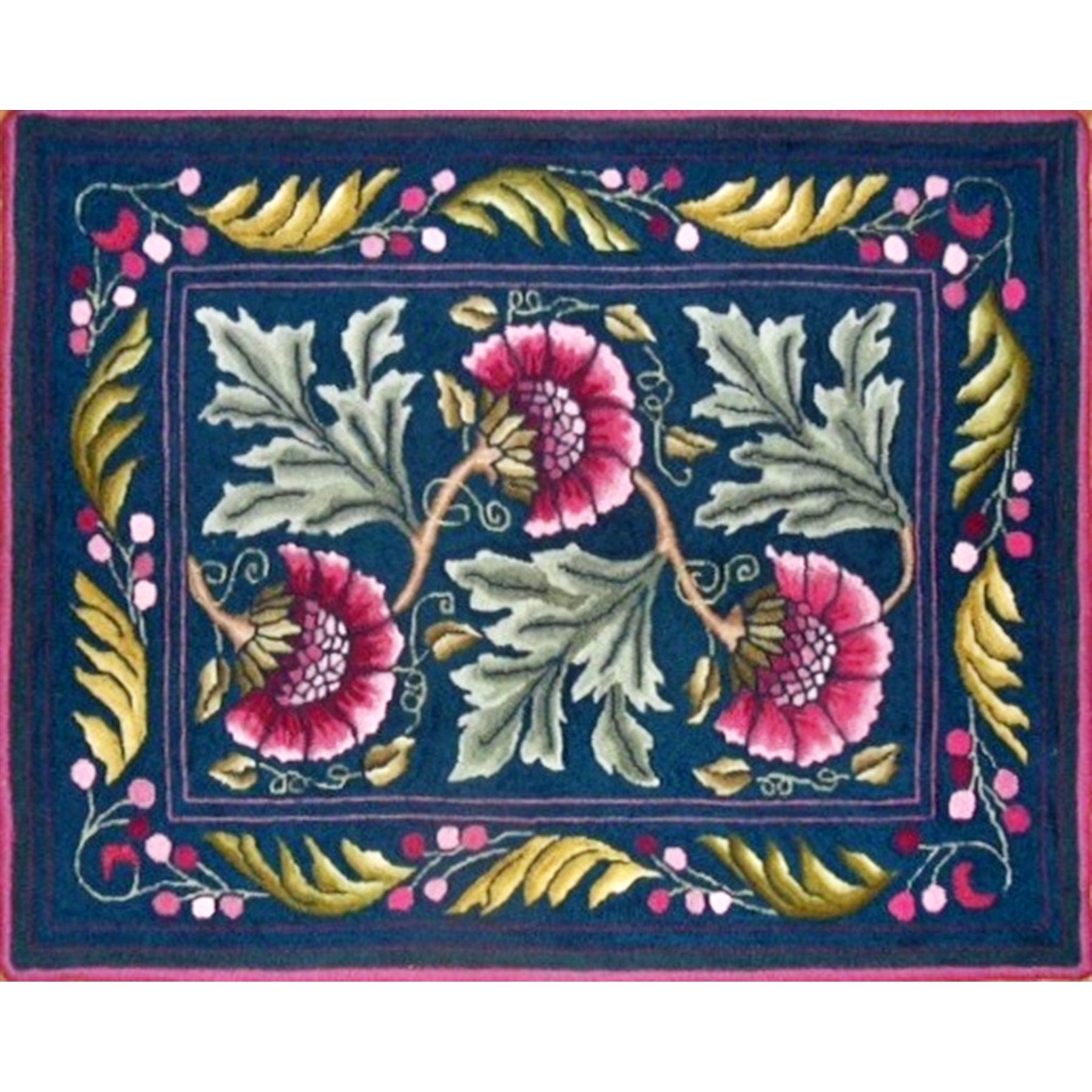 Woodbound Morris Small, rug hooked by Connie Lorch