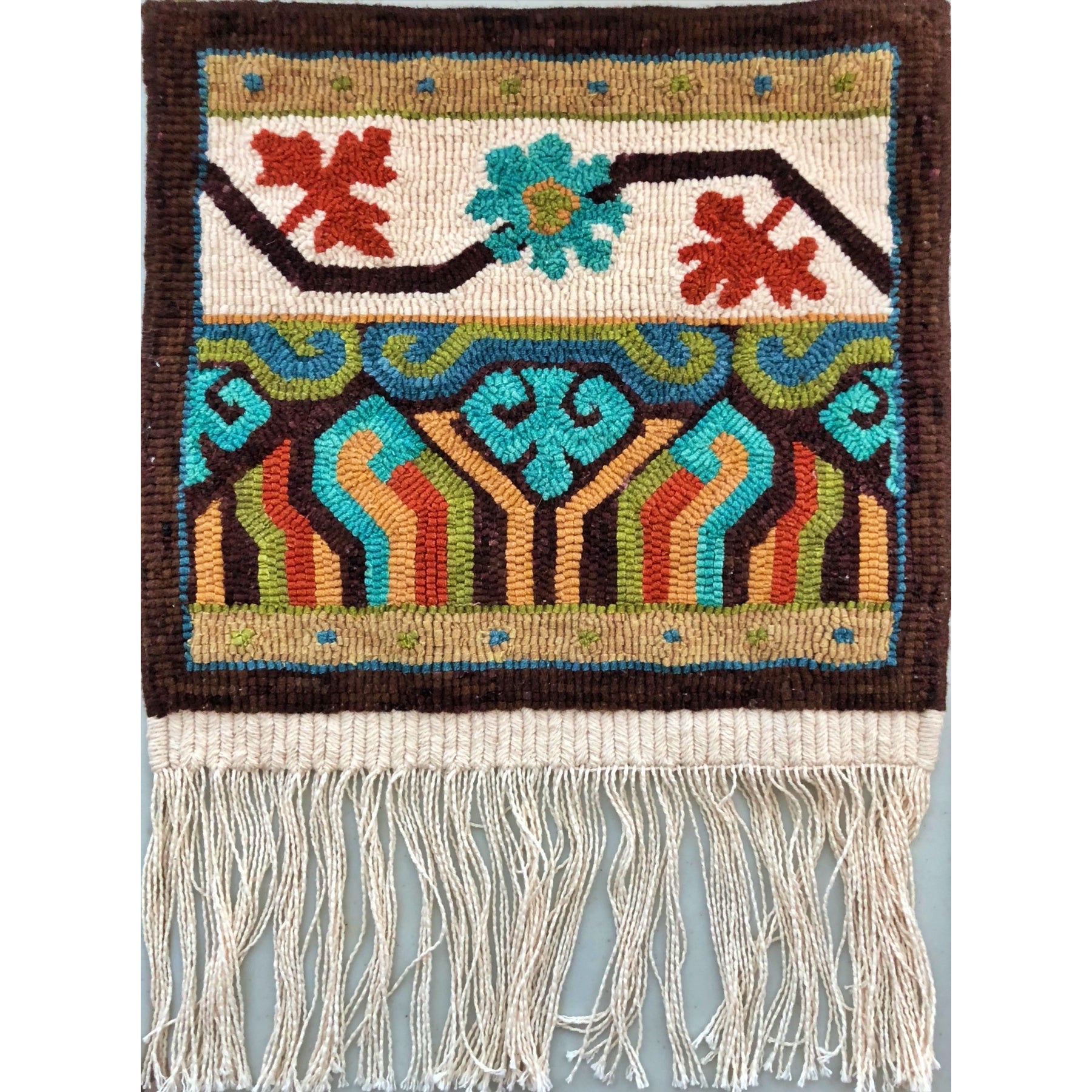 Samarkand (Small), rug hooked by Jennifer Curran