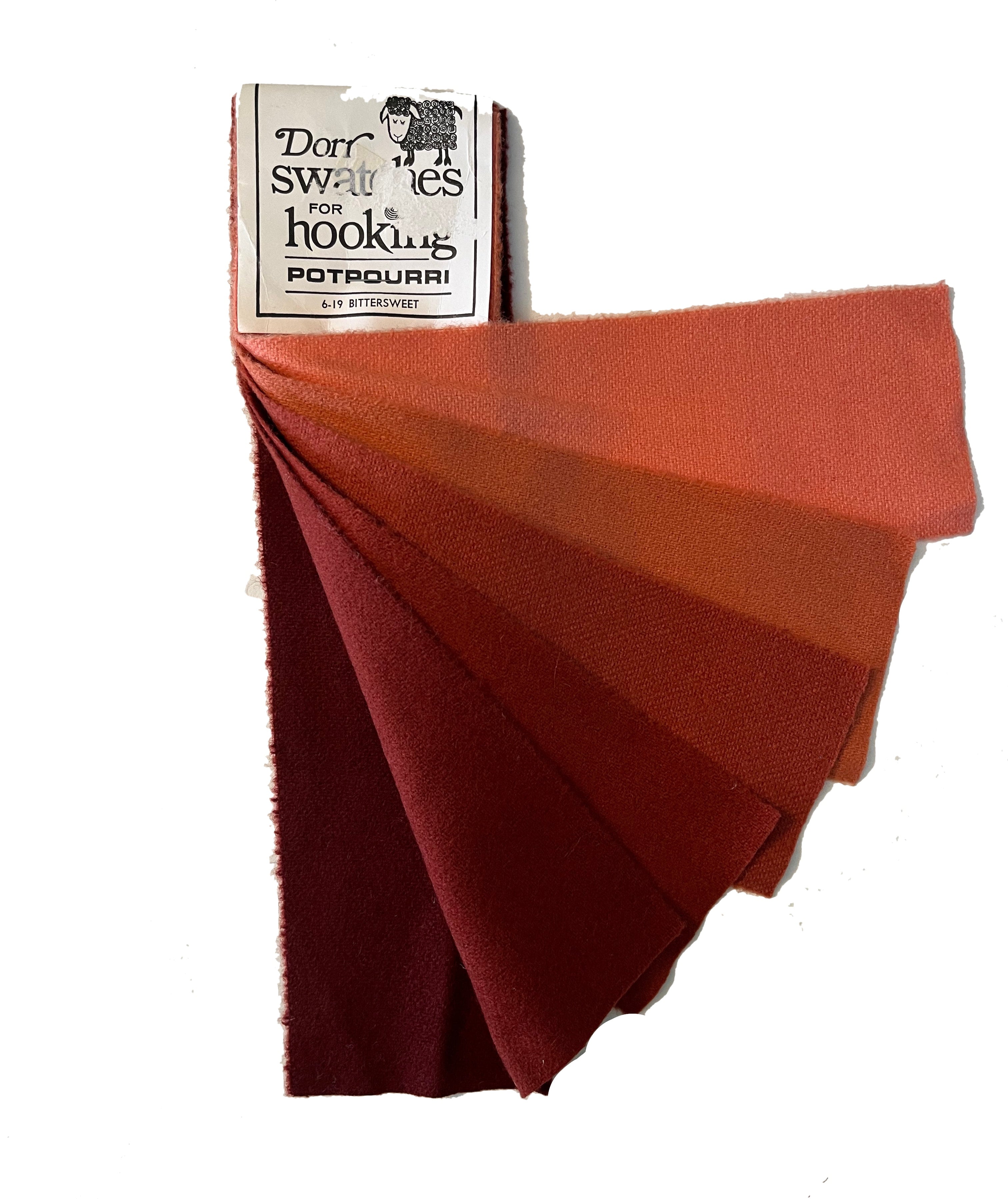 Bittersweet 6-value Vintage Dorr Mill Swatch for Rug Hooking (6-19)