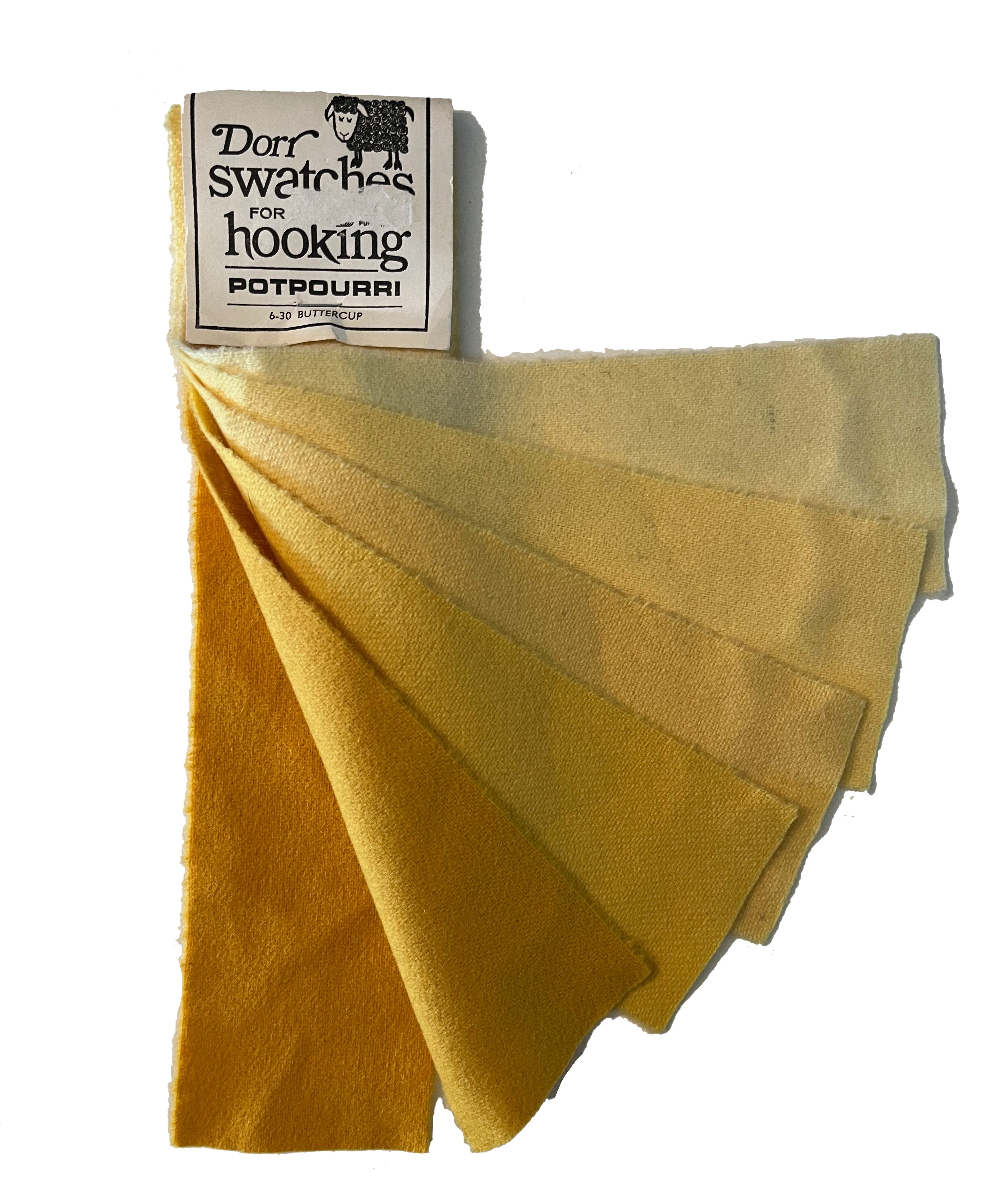 Buttercup 6-value Vintage Dorr Mill Swatch for Rug Hooking (6-30)