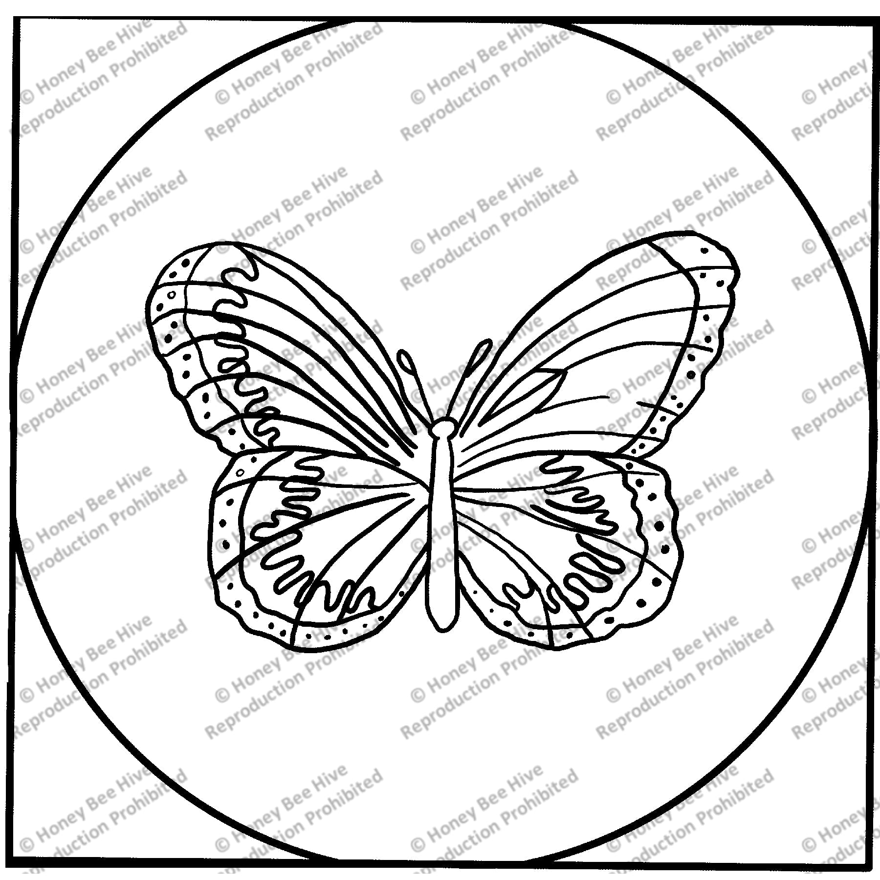 Butterfly, rug hooking pattern