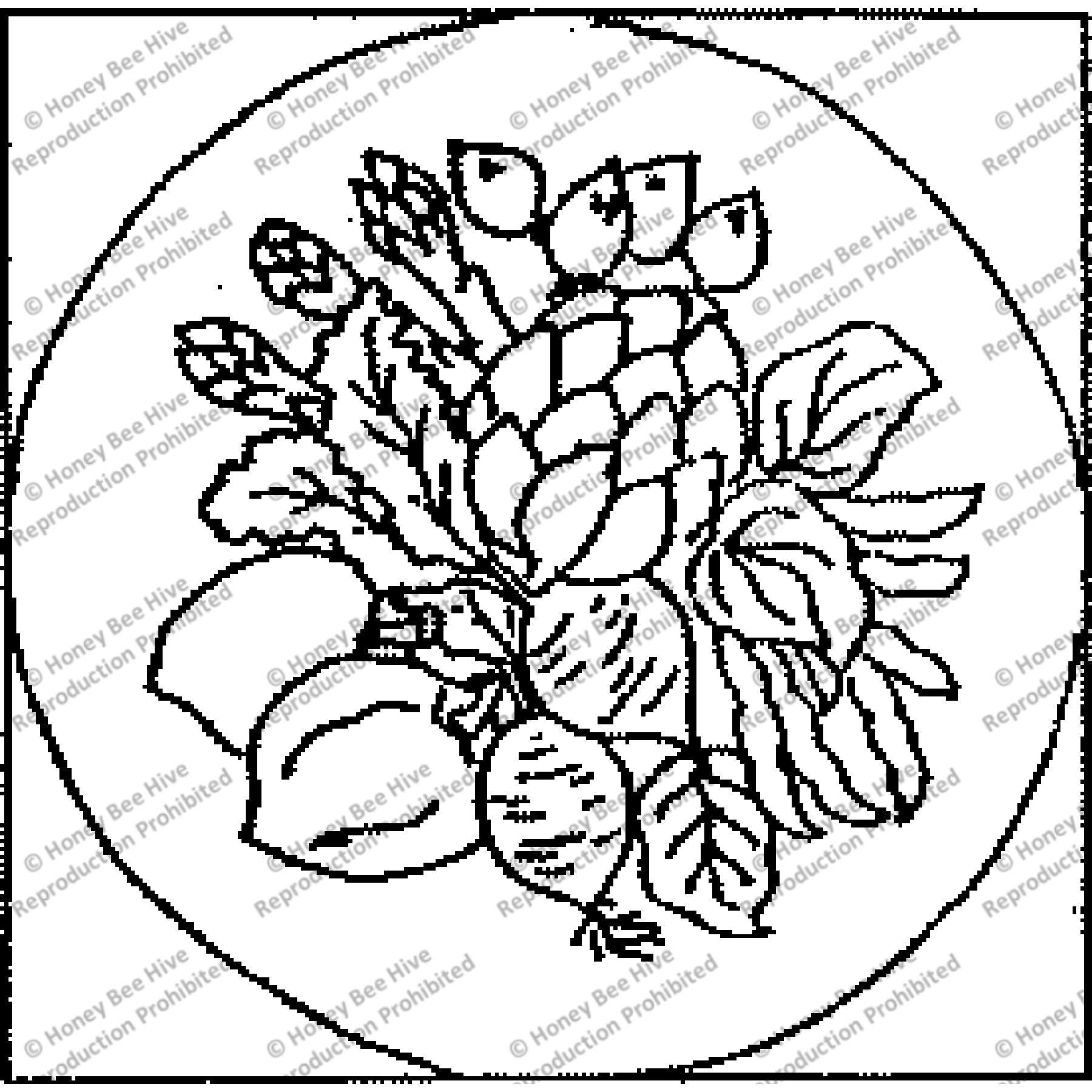 Vegetable-Artichoke, rug hooking pattern