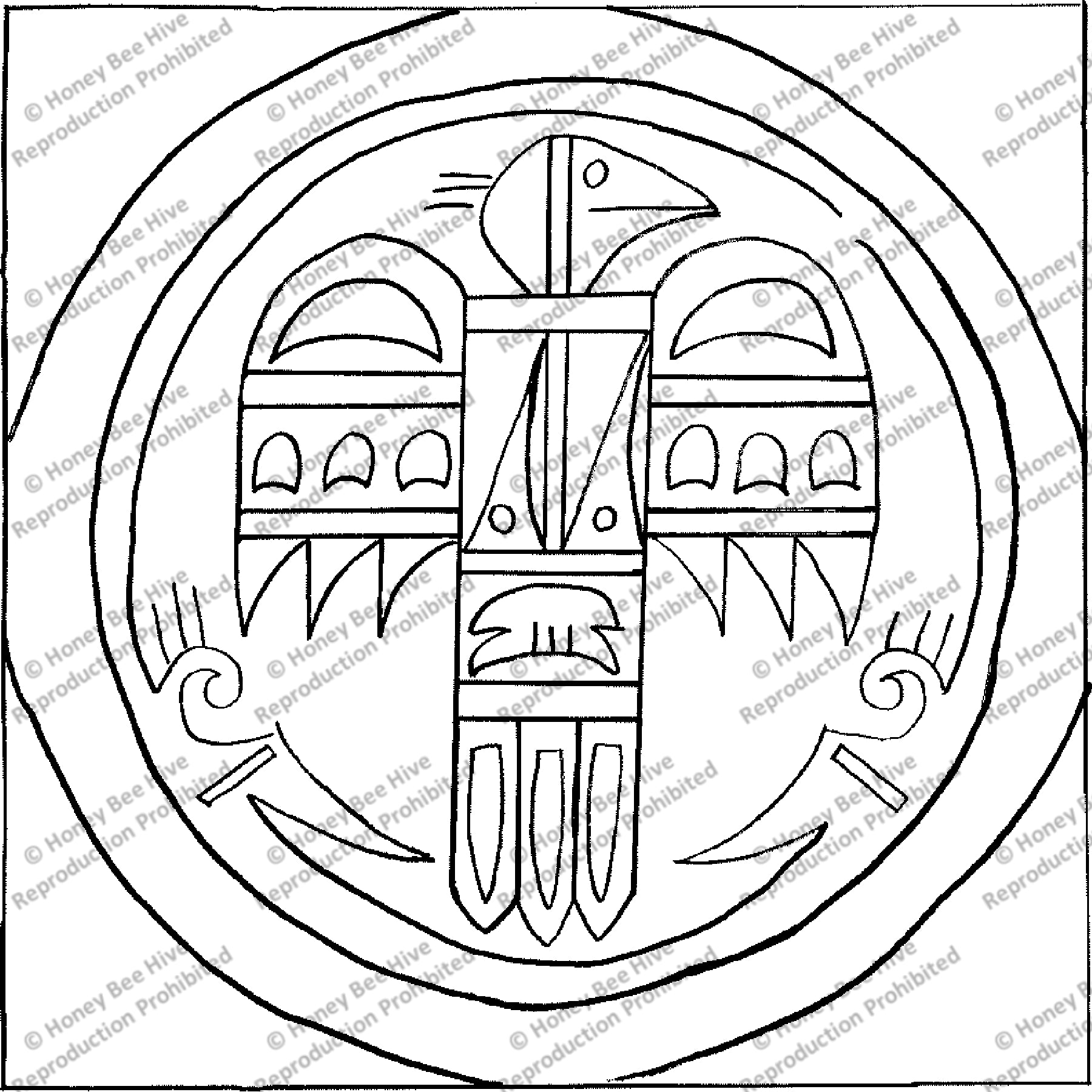 Mimbres, rug hooking pattern