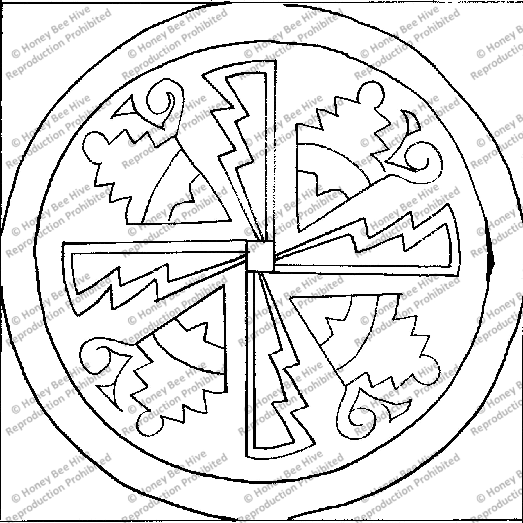 Mimbres, rug hooking pattern