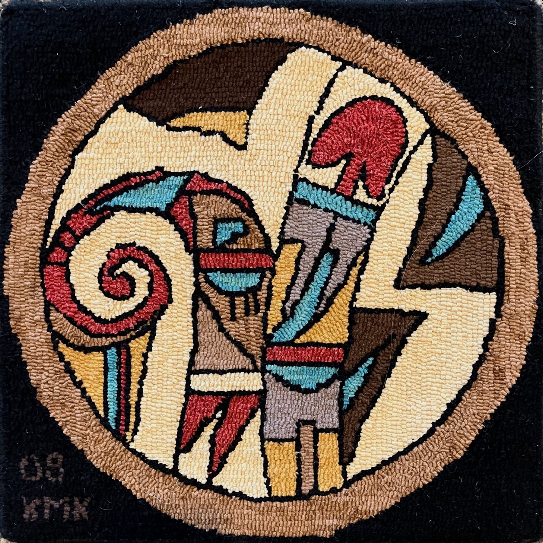 Mimbres, rug hooked by Kathy Kovaric