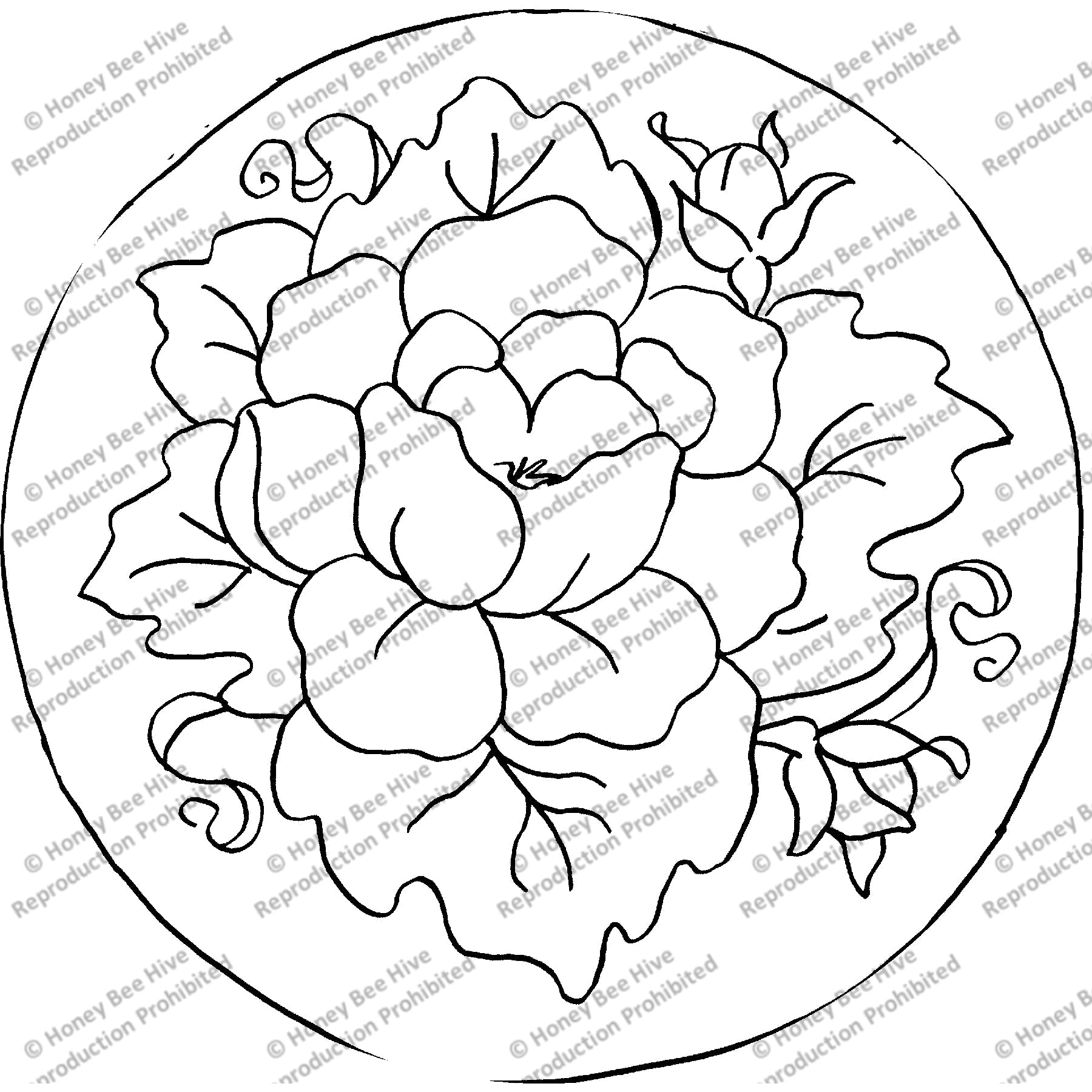 Burnham Rose, rug hooking pattern