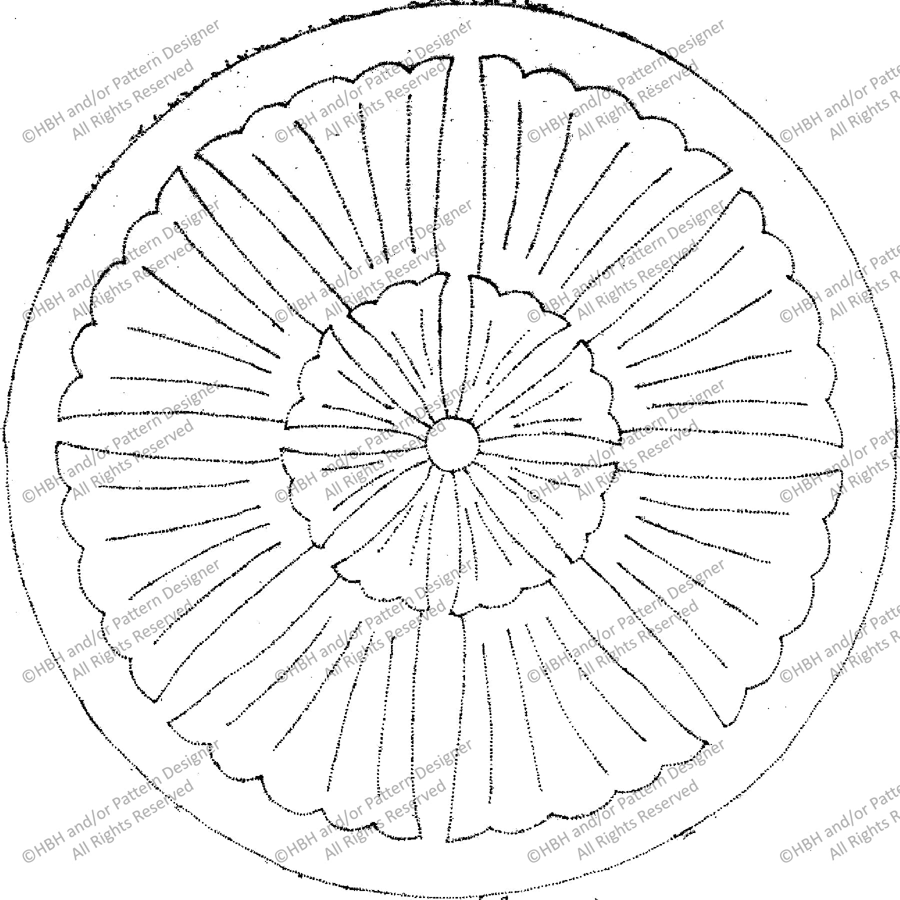 Family Crest - Sheild, rug hooking pattern