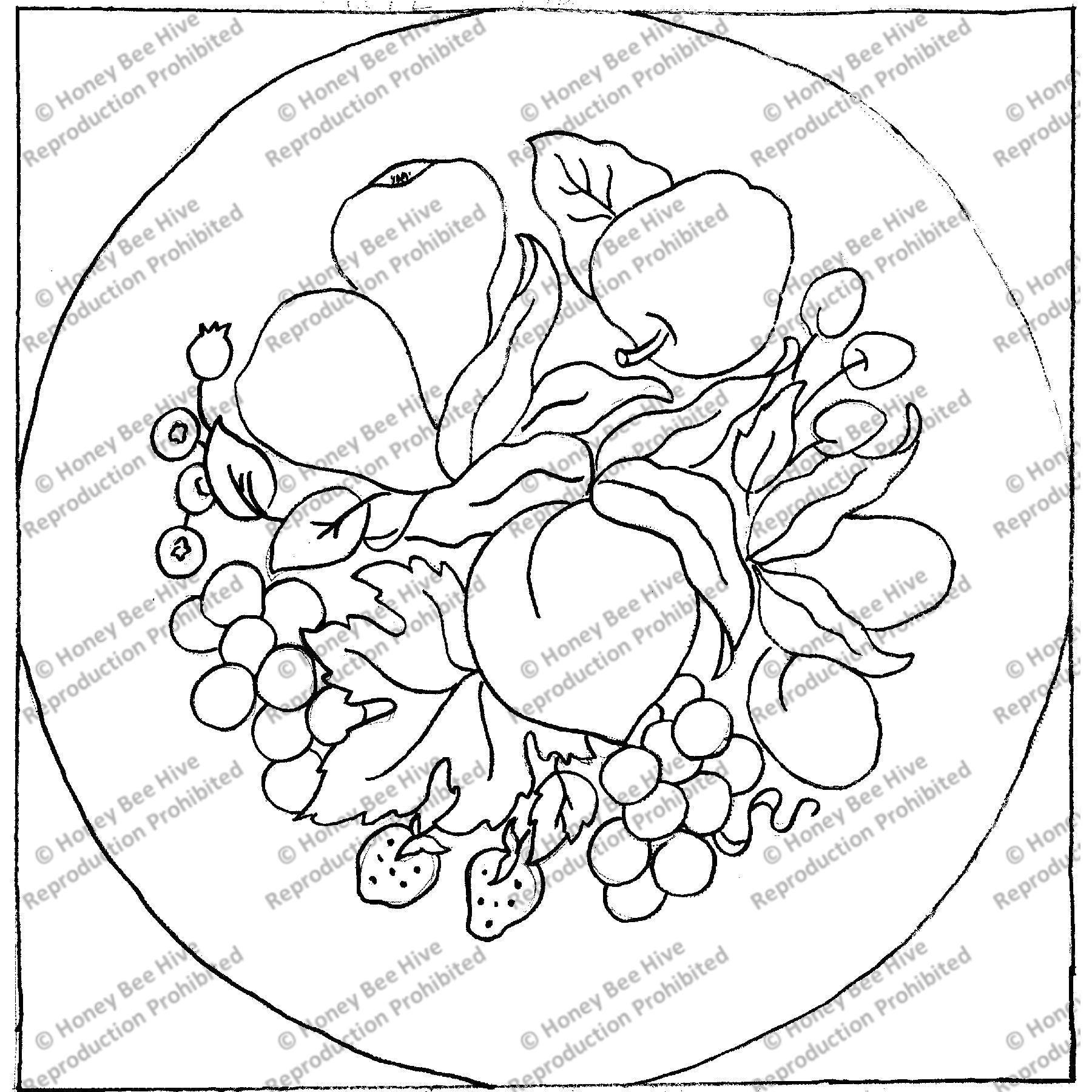 Fruit, rug hooking pattern