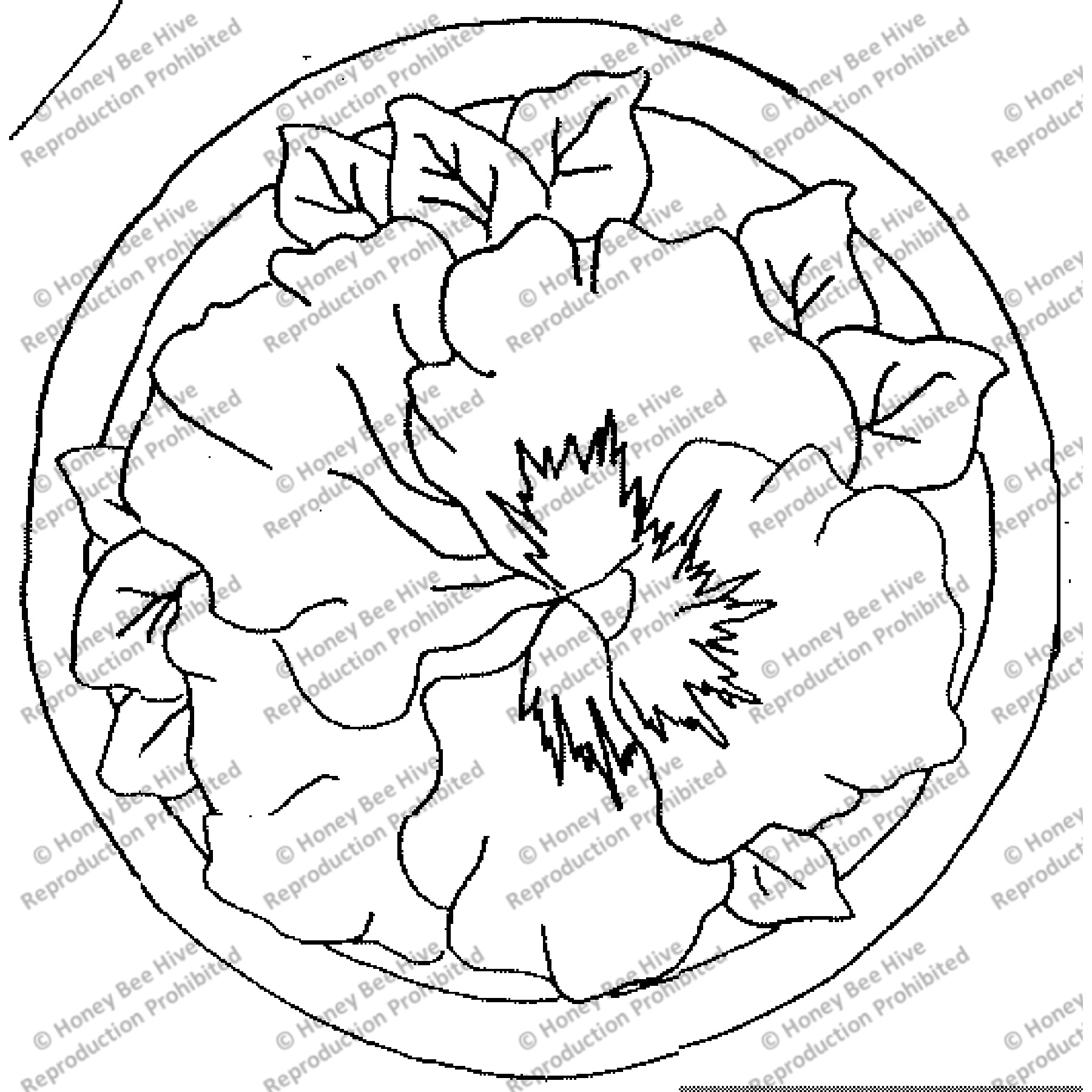 Large Pansy, rug hooking pattern