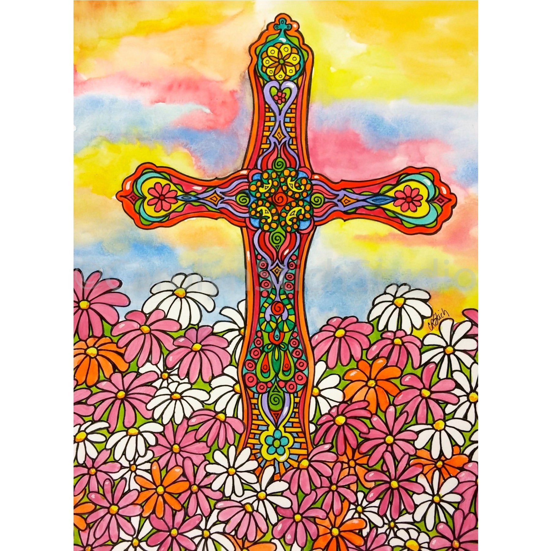 Alleluia, rug hooking pattern
