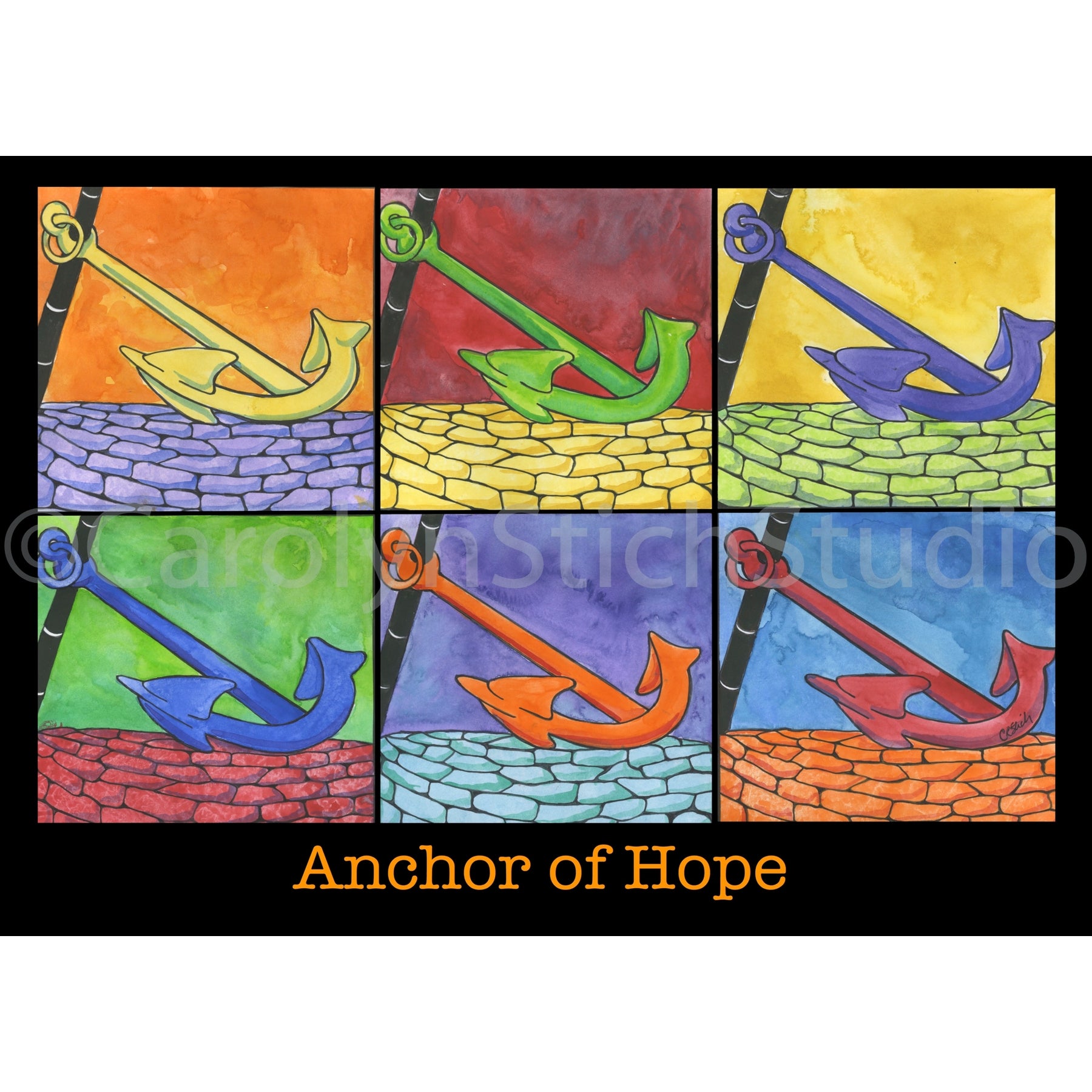 Anchor of Hope, rug hooking pattern
