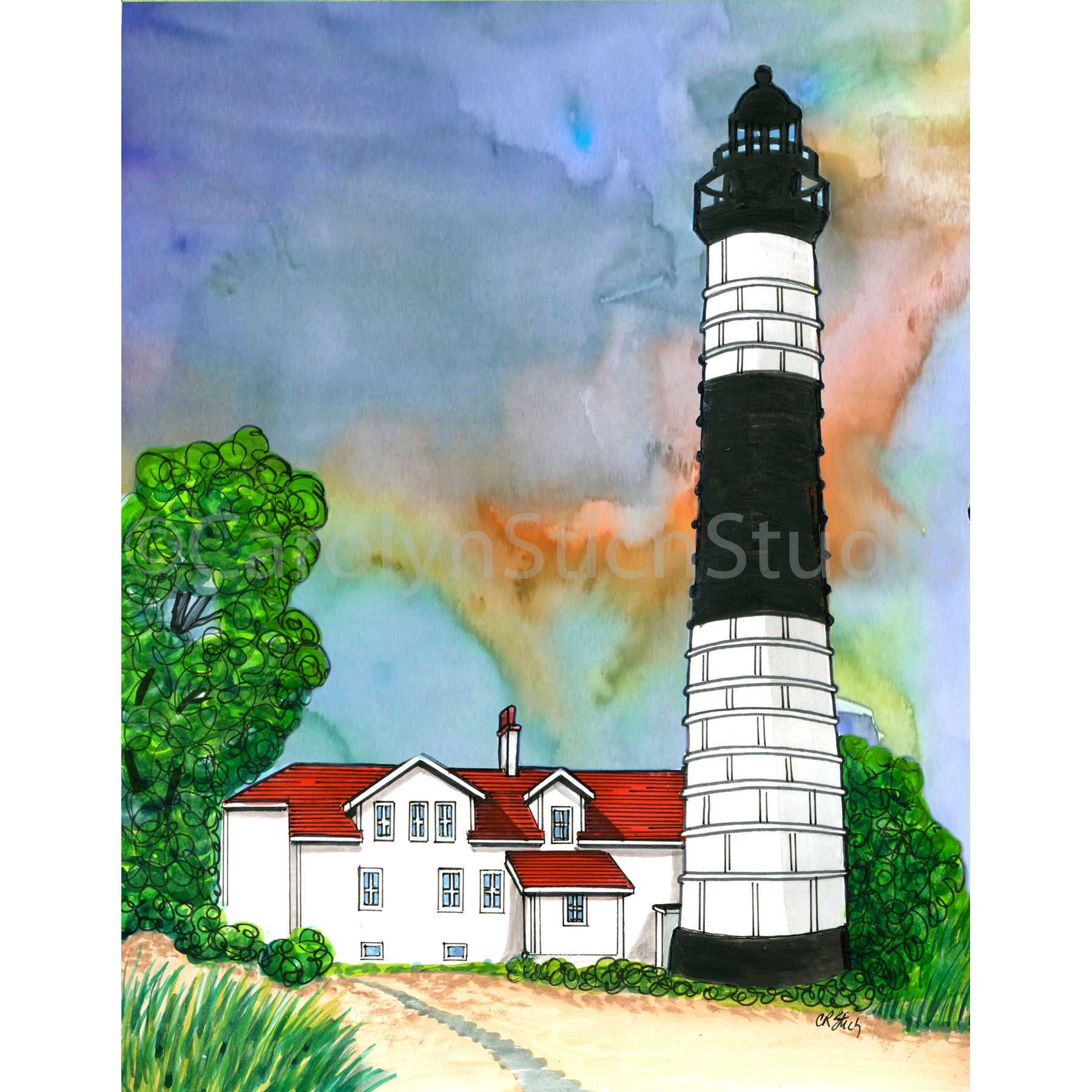 Big Sable Lighthouse, rug hooking pattern