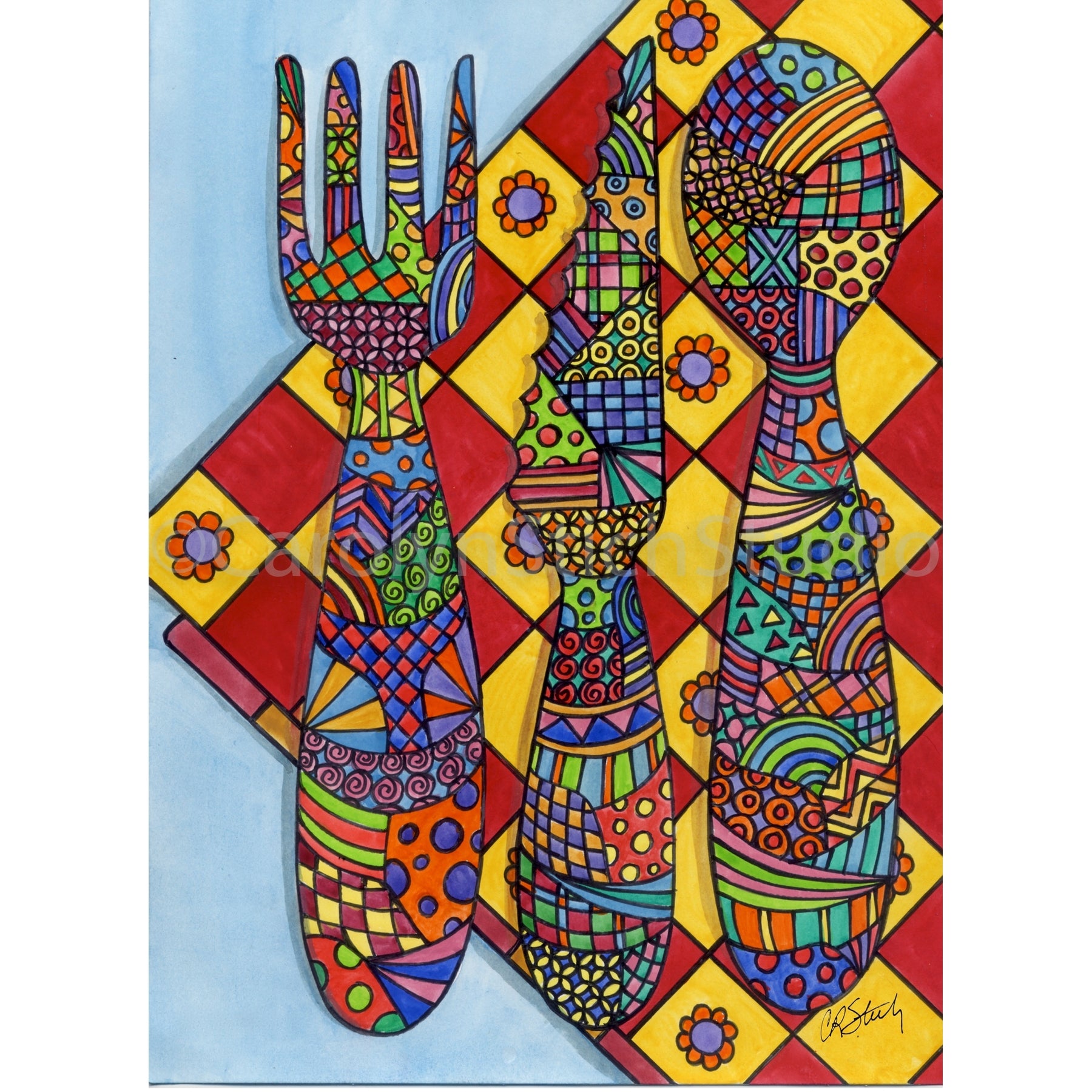 Bon Appetit, rug hooking pattern