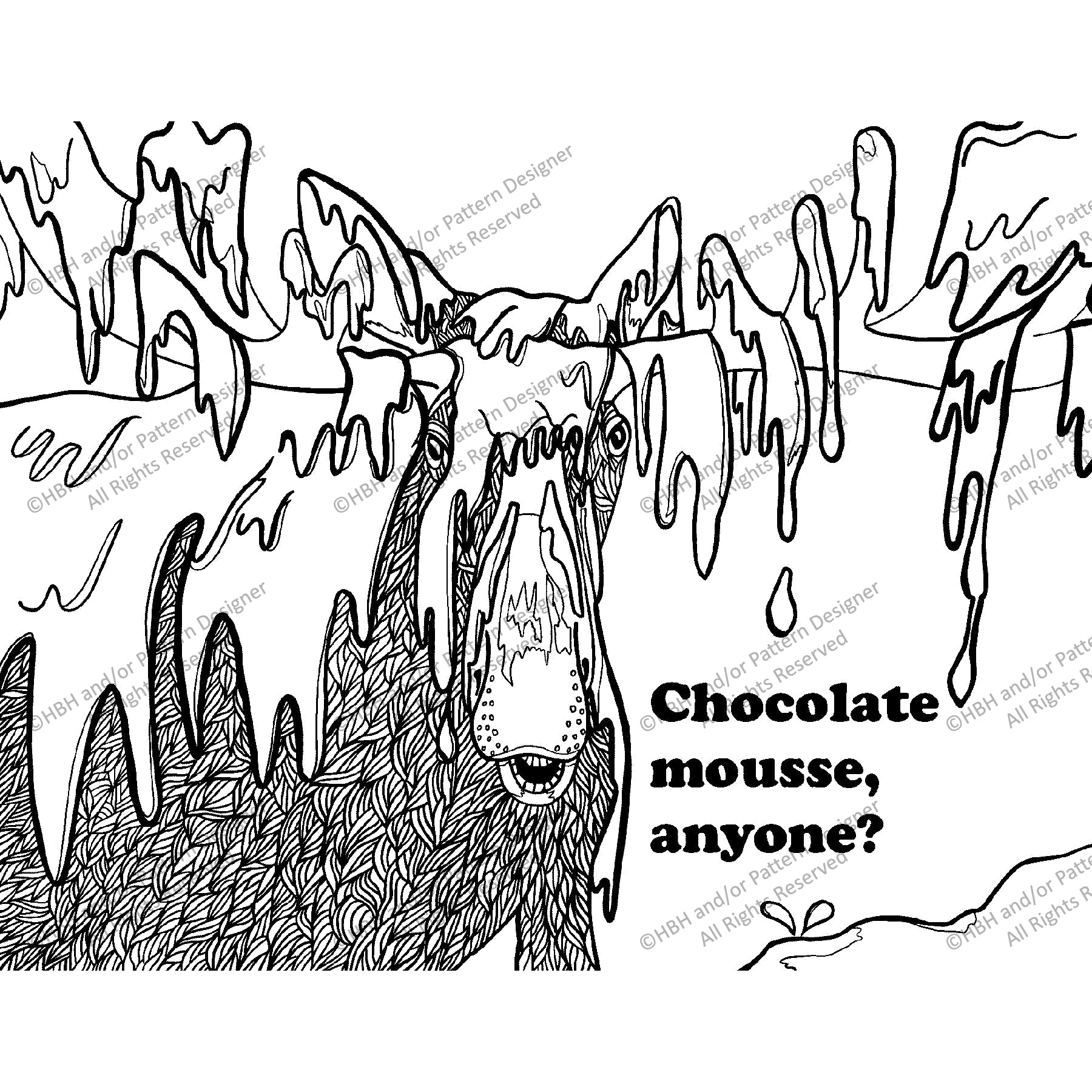 Chocolate Mousse, rug hooking pattern