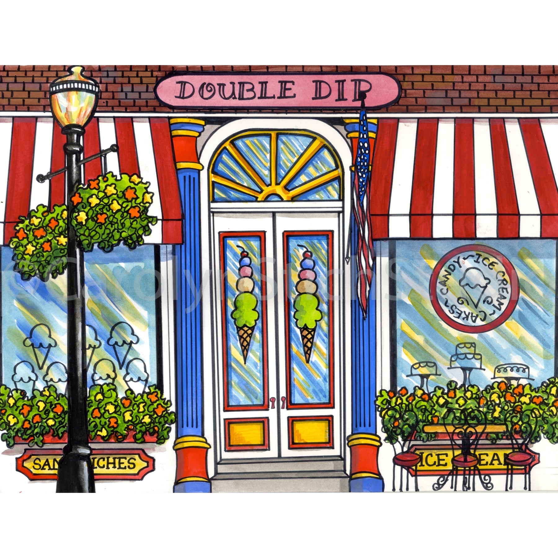 Double Dip, rug hooking pattern