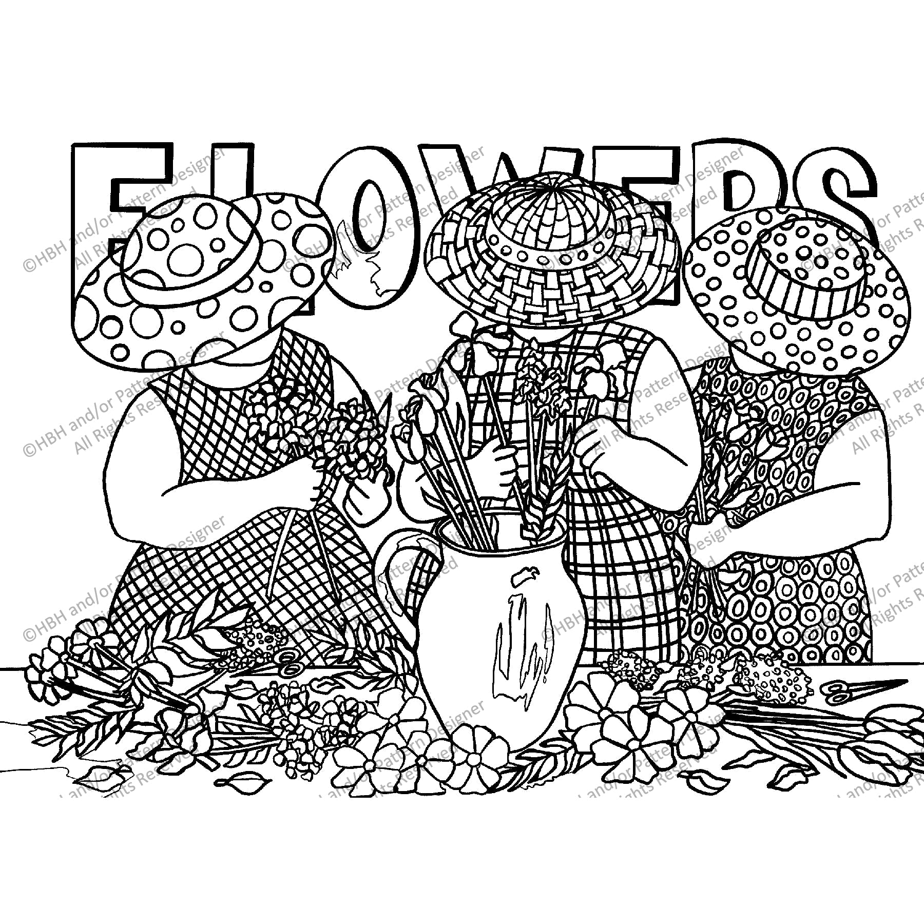 Flower Power, rug hooking pattern