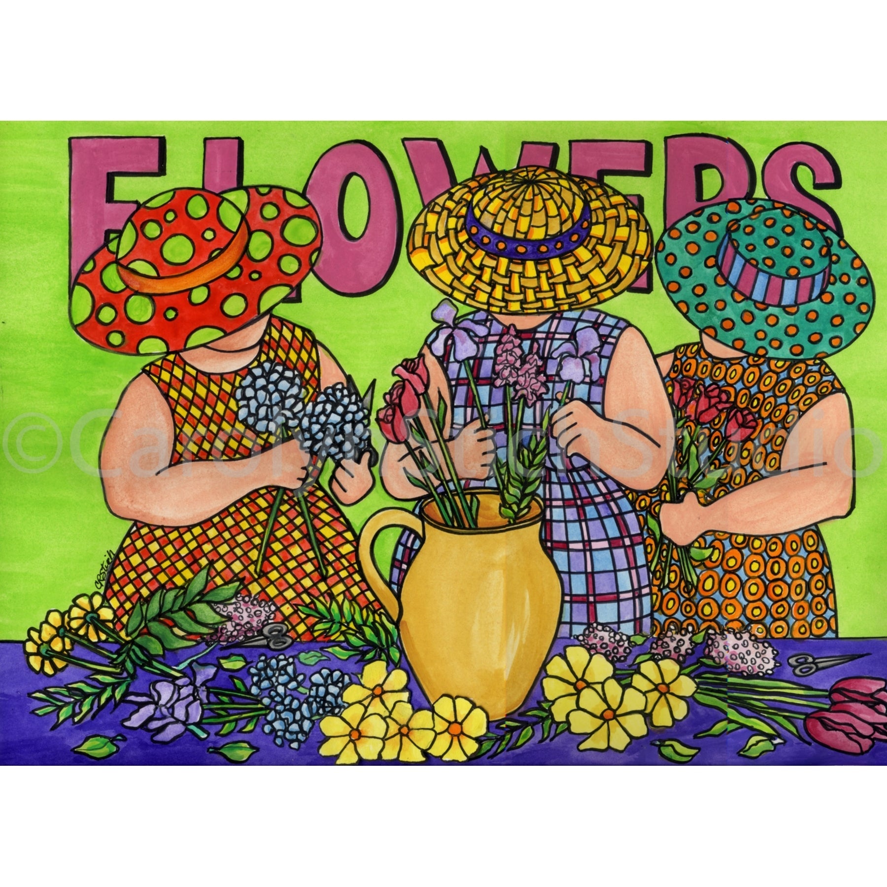 Flower Power, rug hooking pattern