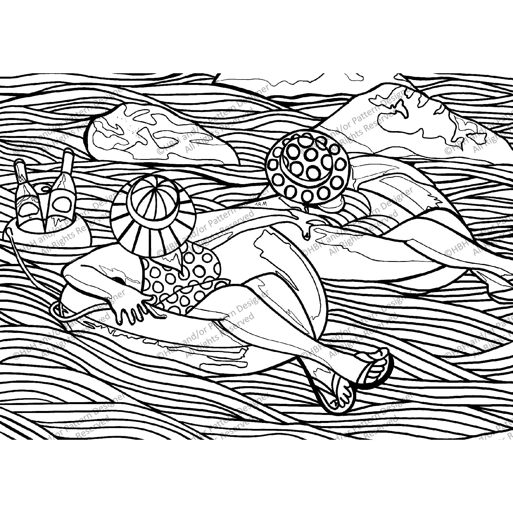 Go with the Flow, rug hooking pattern