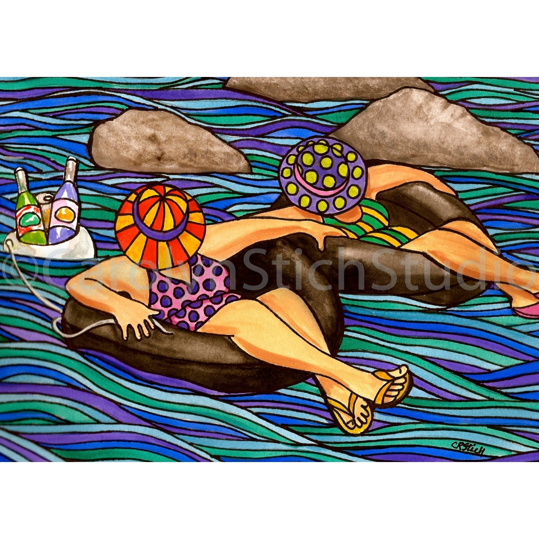 Go with the Flow, rug hooking pattern