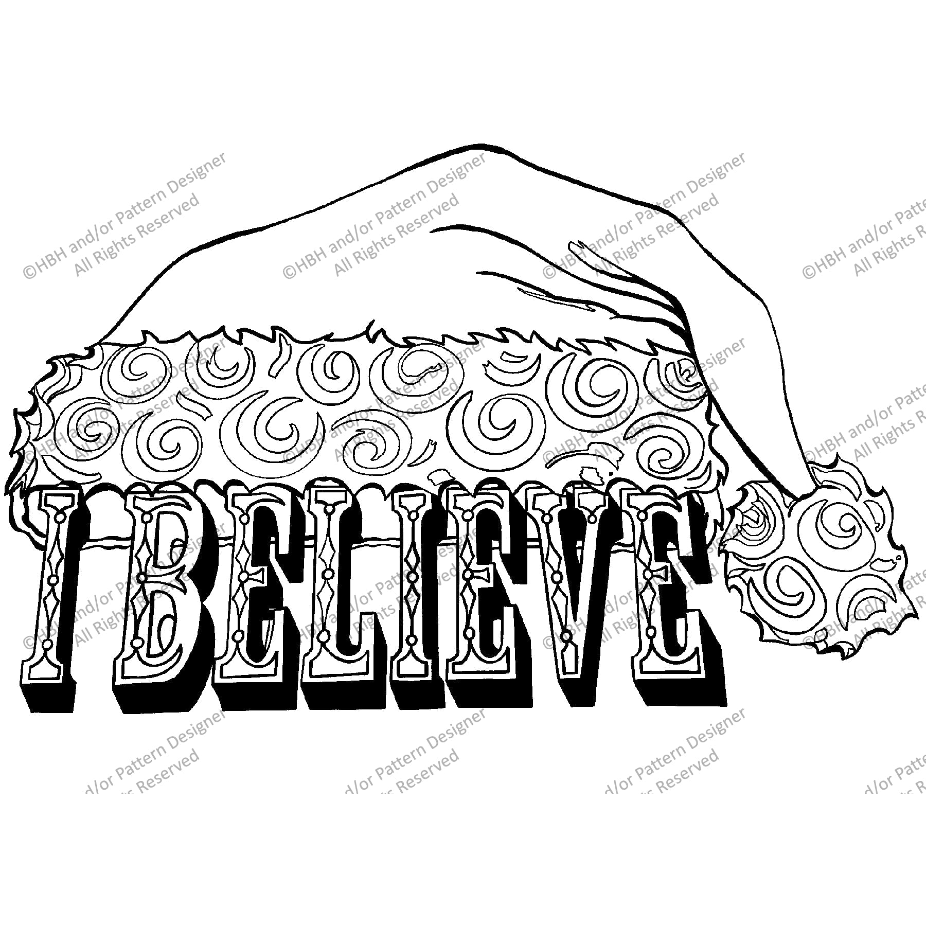 I Believe, rug hooking pattern