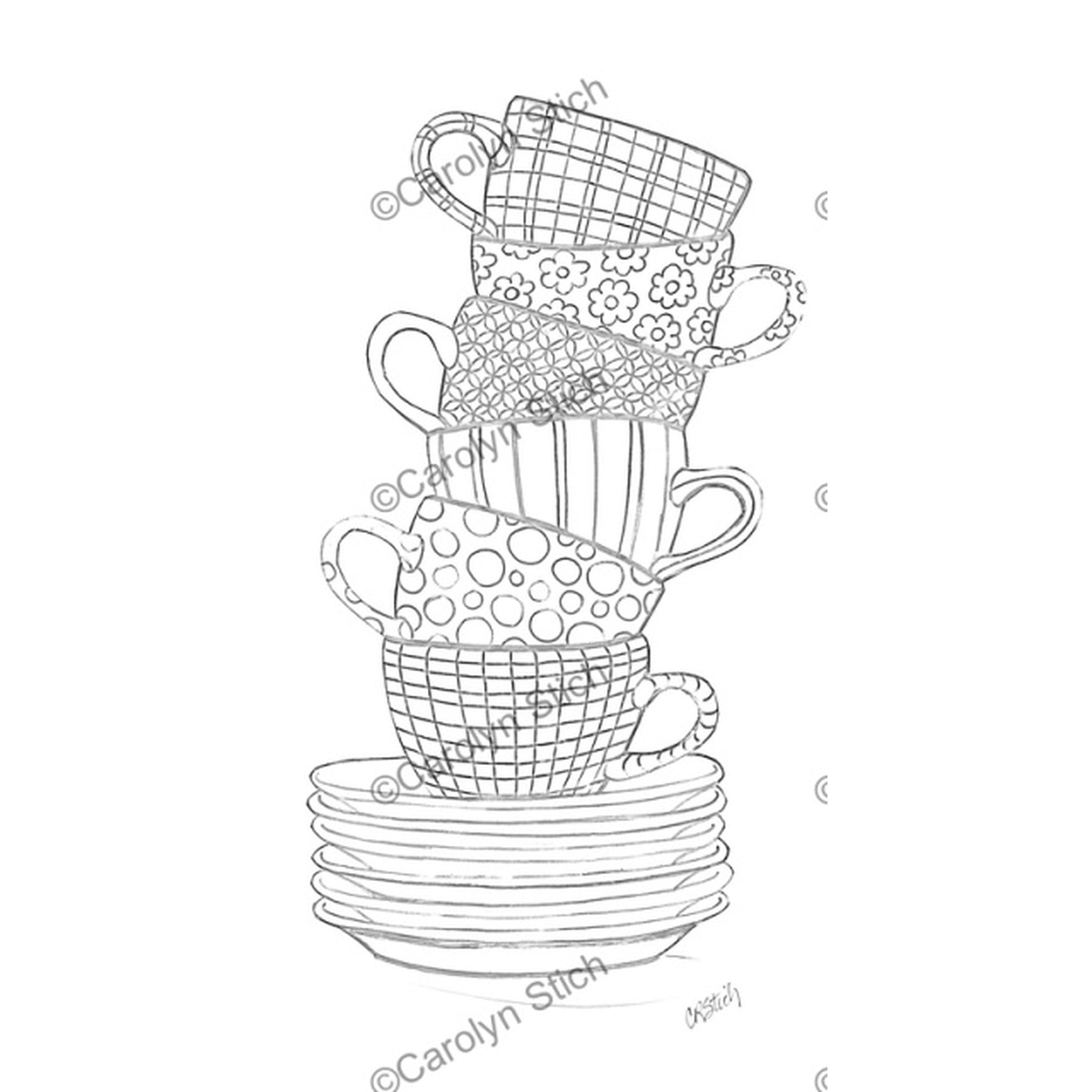Let's Do Coffee, rug hooking pattern