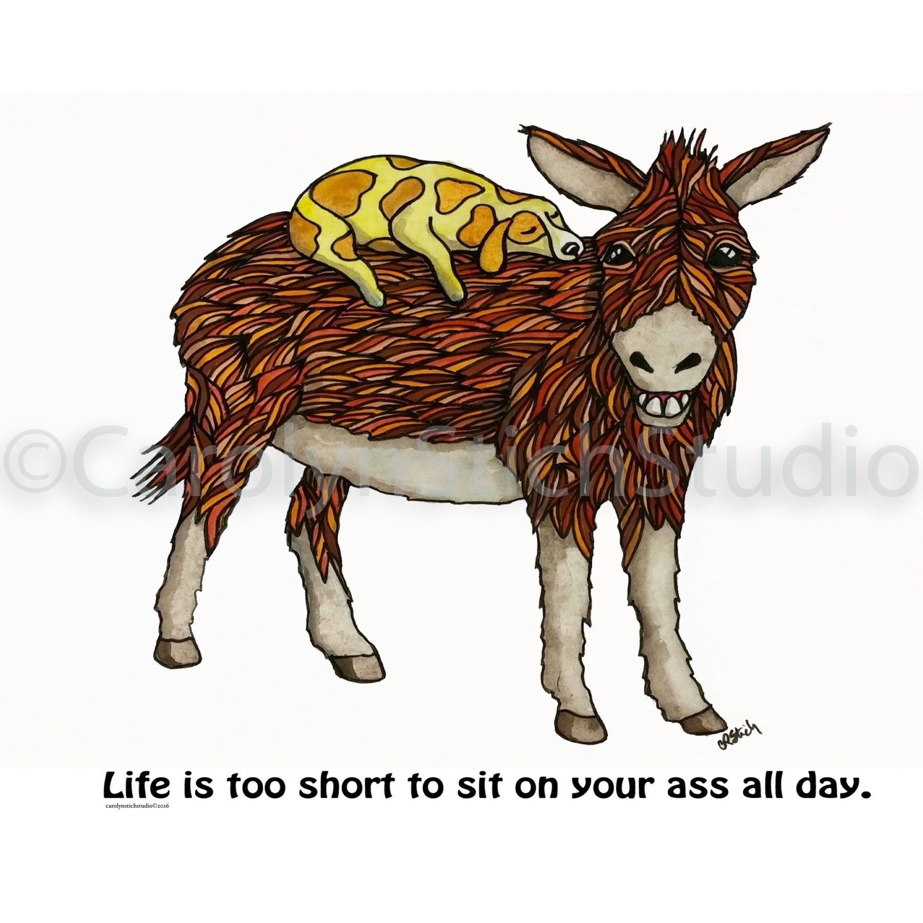 Life is Too Short, rug hooking pattern