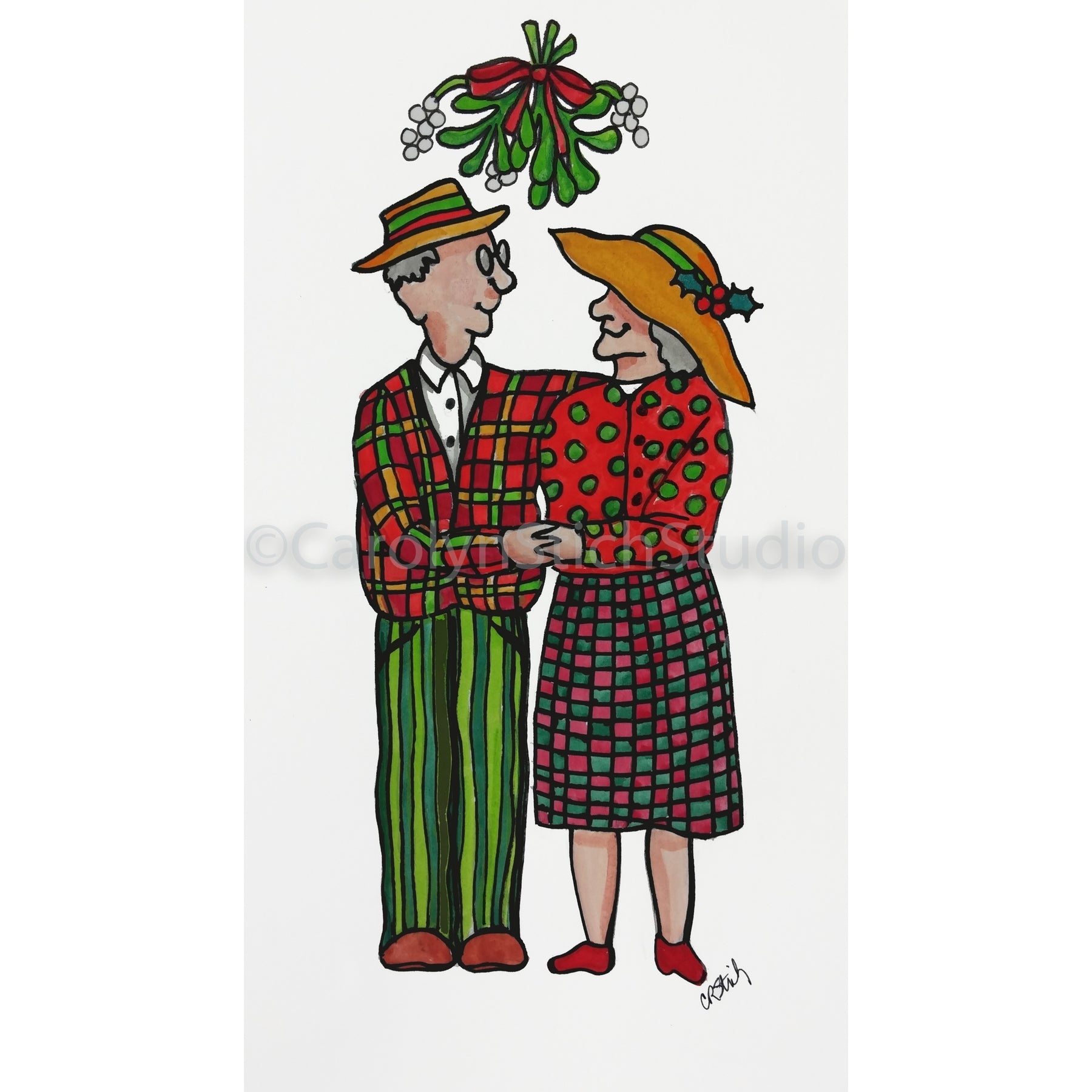 Mistletoe Bliss, rug hooking pattern