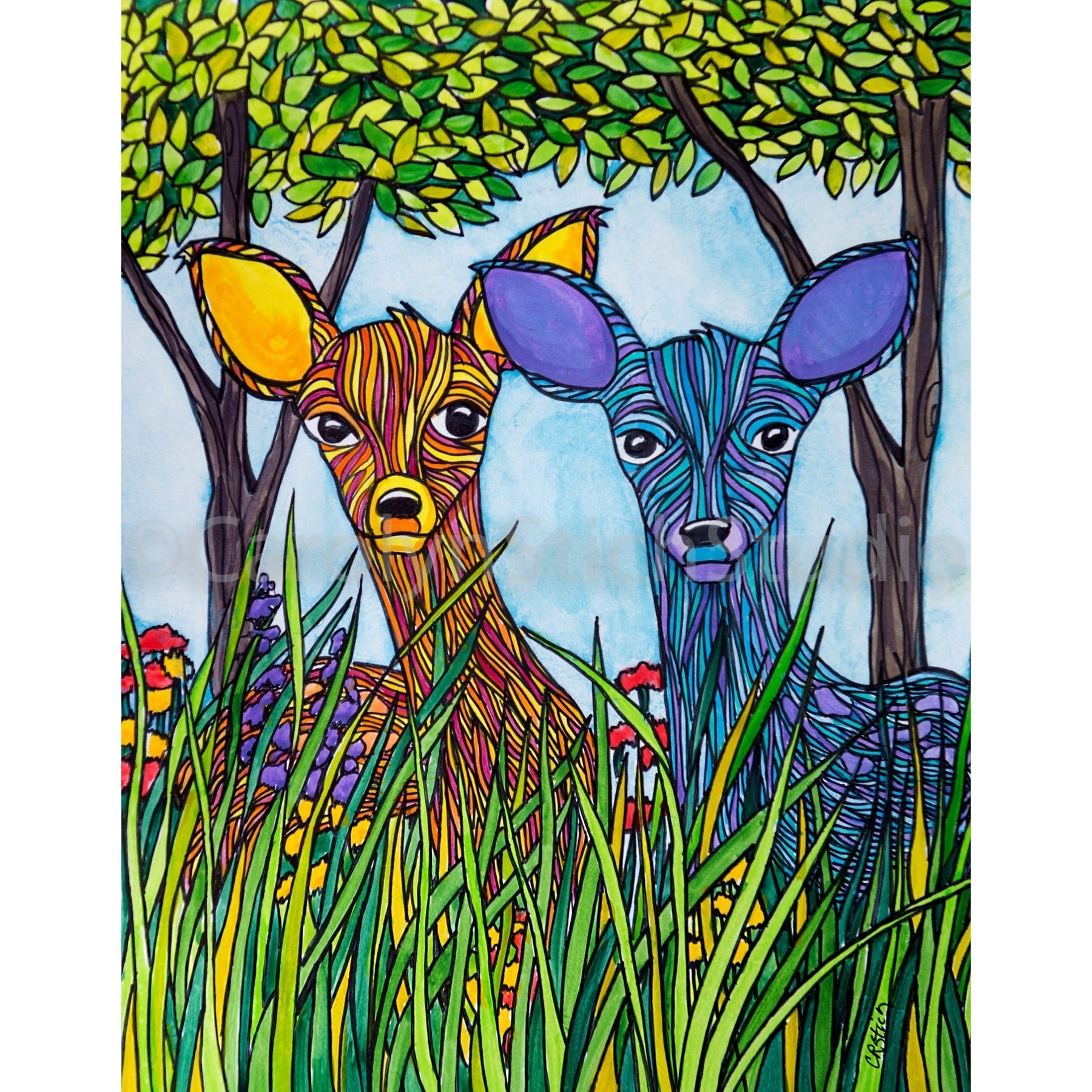 My Deer, rug hooking pattern