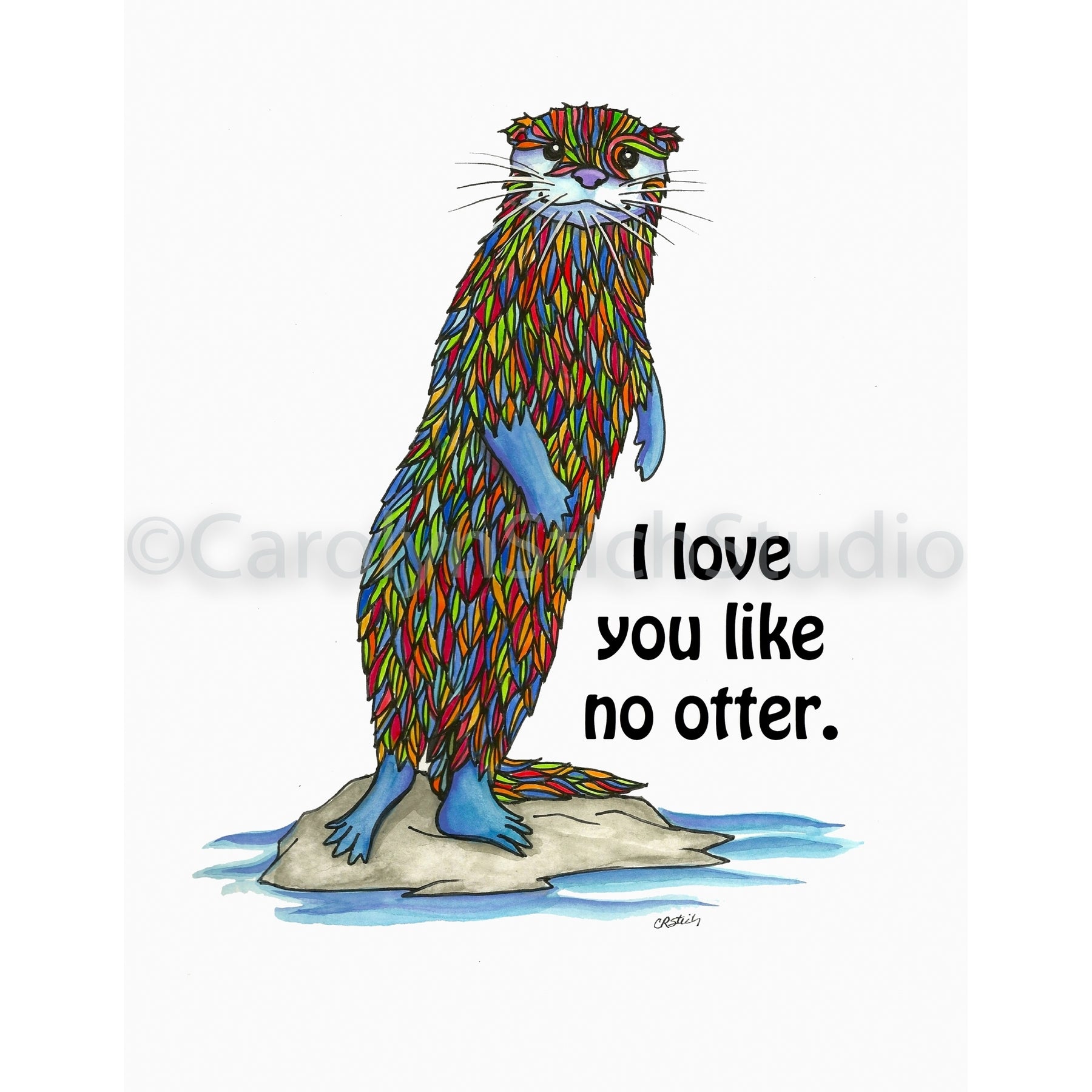 No Otter, rug hooking pattern