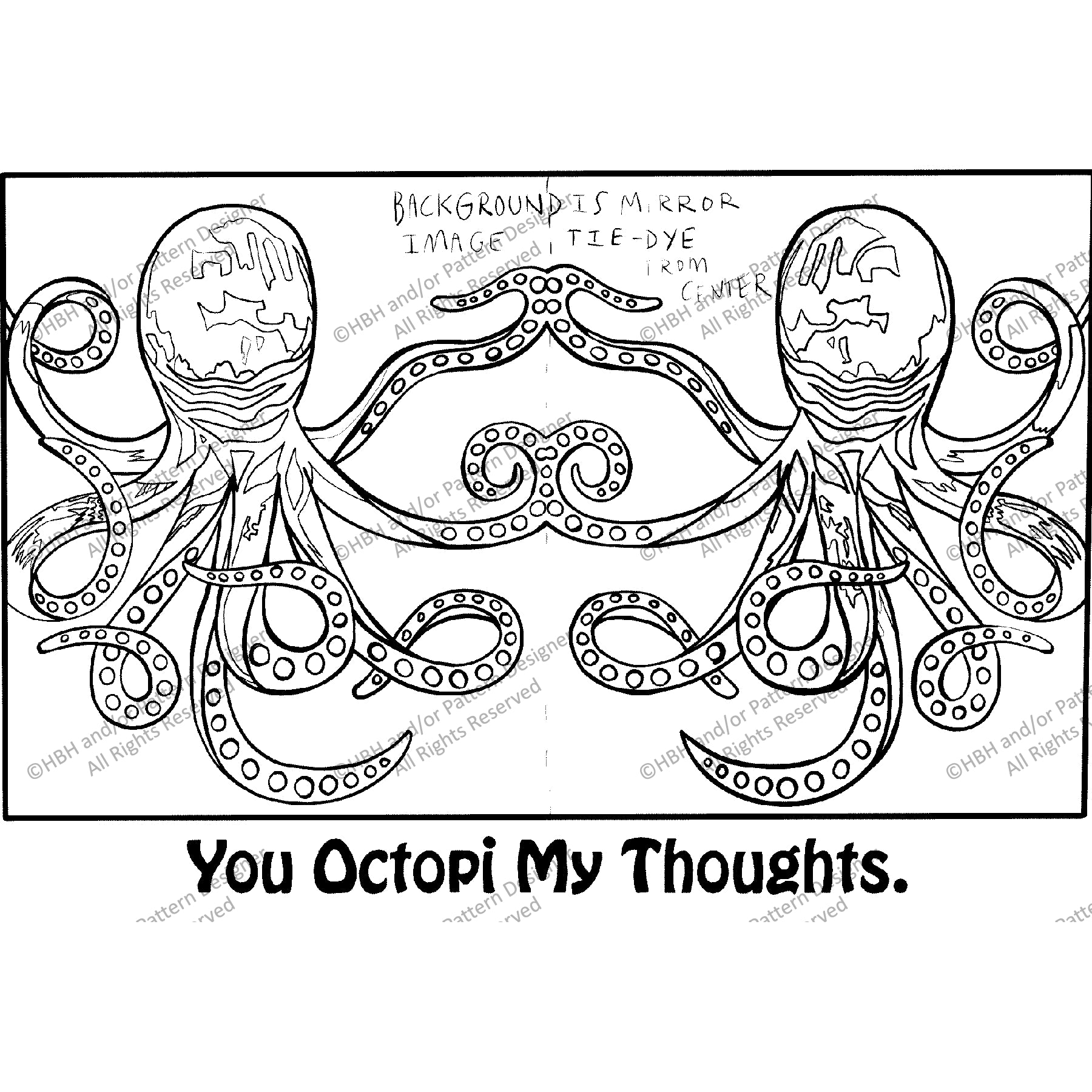 Octopi My thoughts, rug hooking pattern