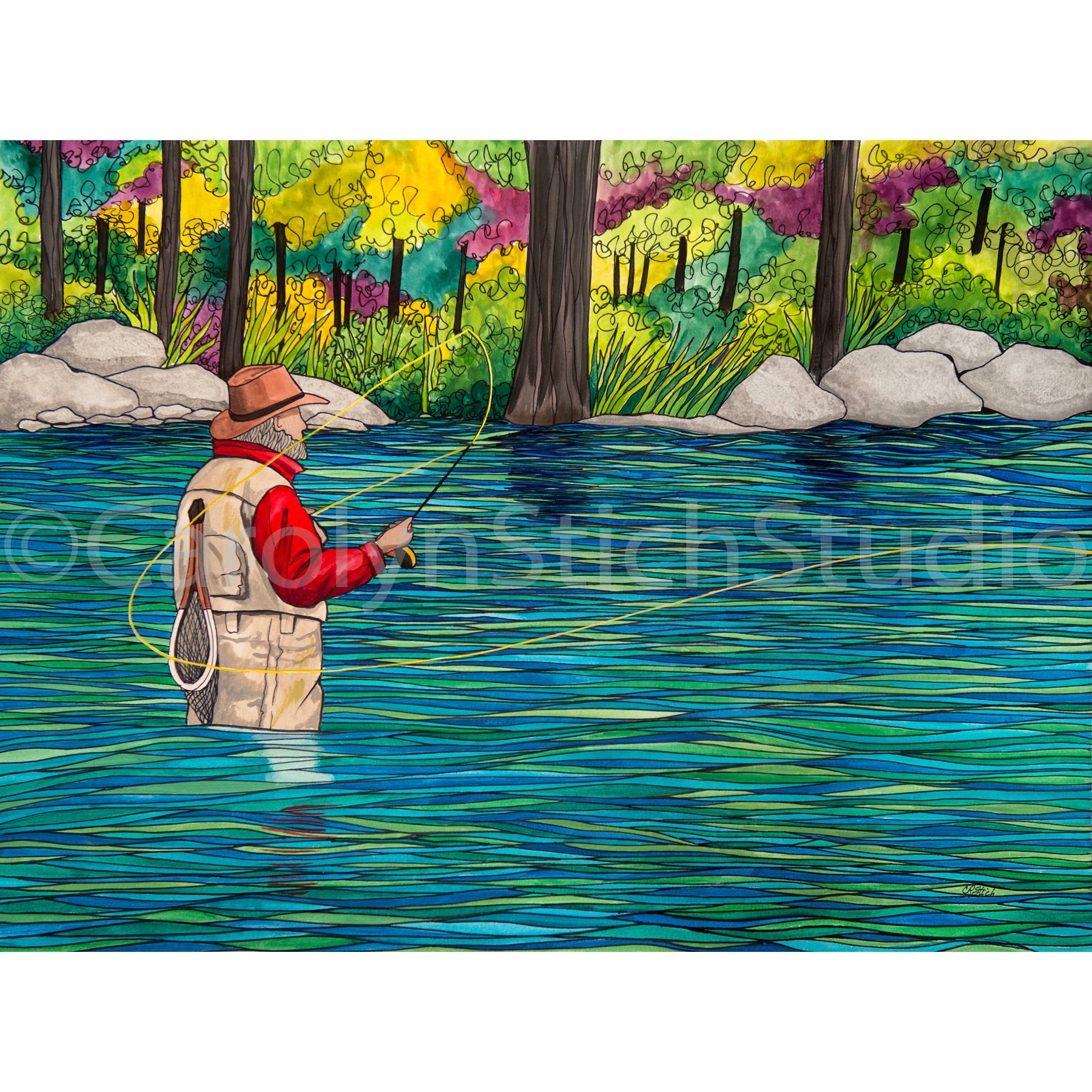 On the Fly, rug hooking pattern