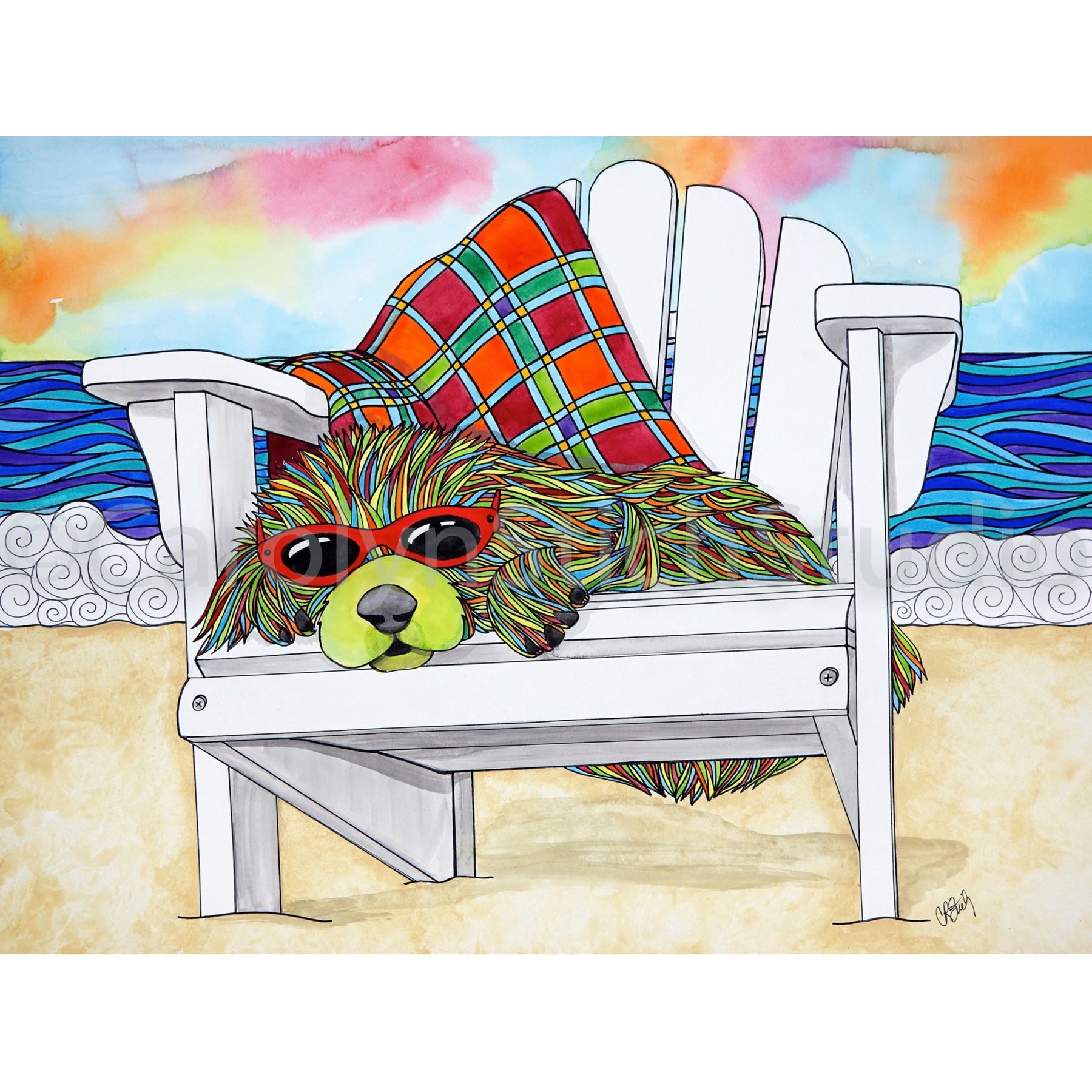 Paws to be Happy, rug hooking pattern