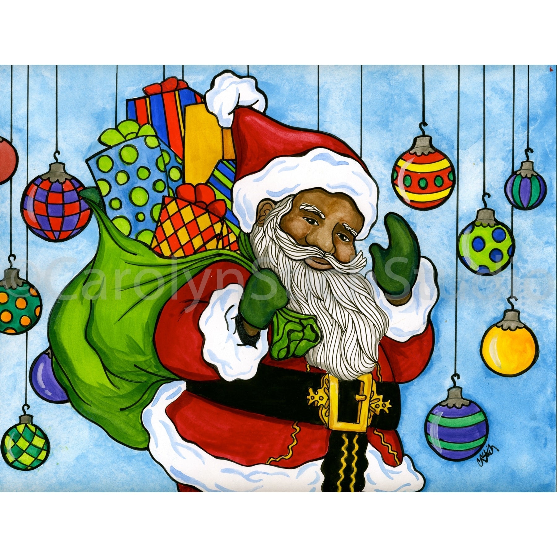 Santa Claus, rug hooking pattern